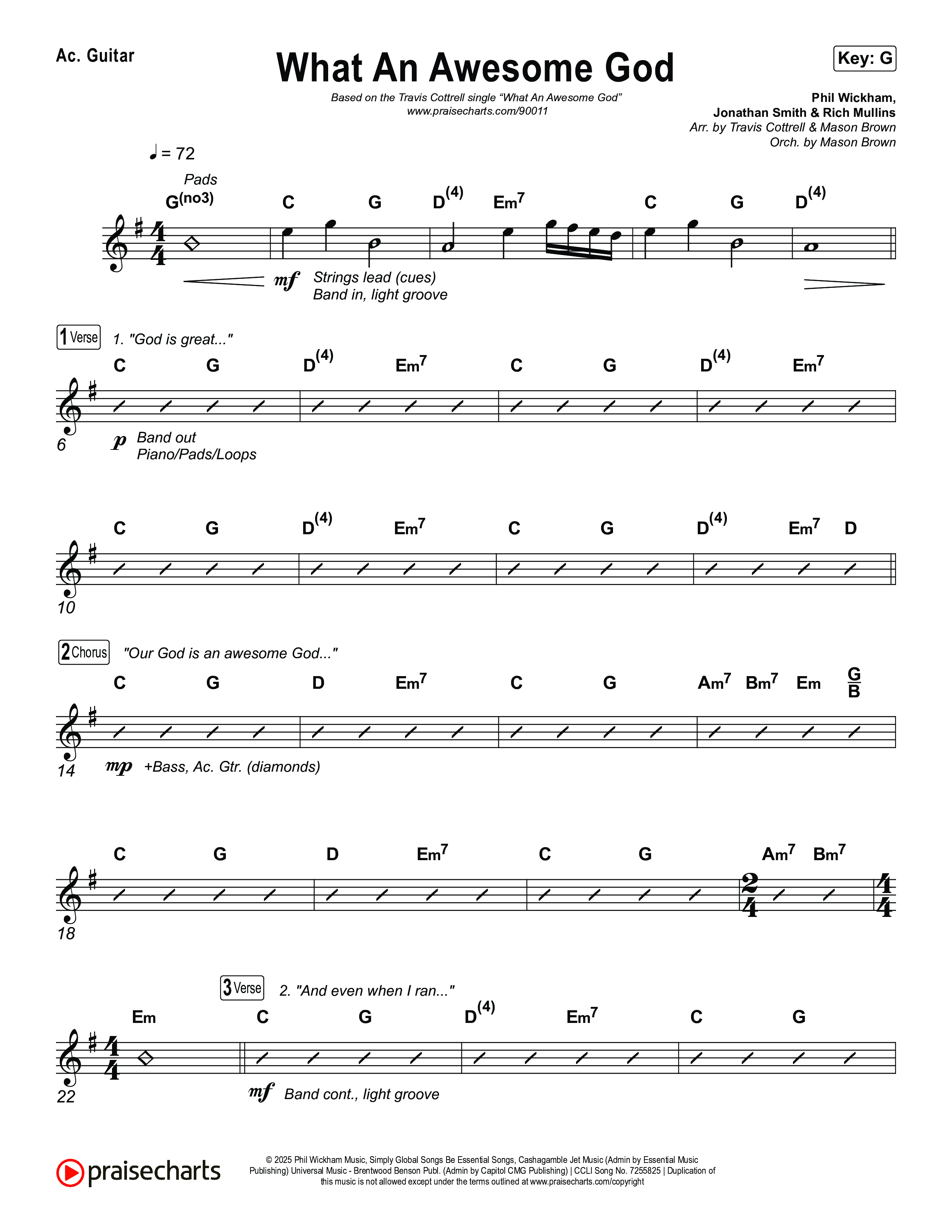 What An Awesome God (Choral/SATB) Acoustic Guitar (Travis Cottrell / Arr. Mason Brown)
