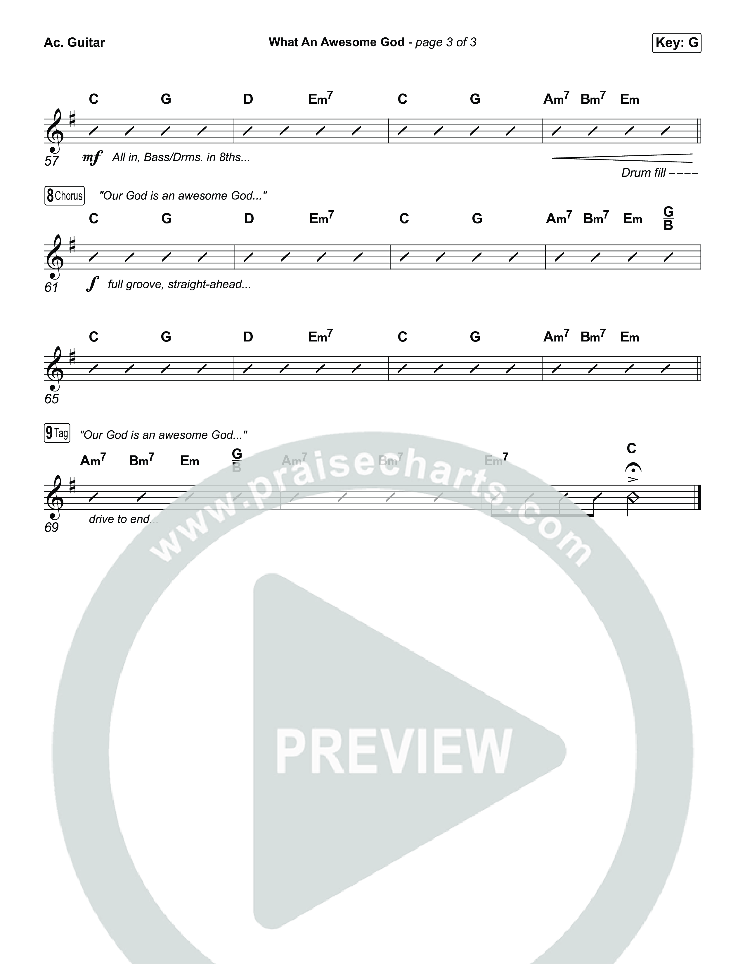 What An Awesome God (Choral/SATB) Acoustic Guitar (Travis Cottrell / Arr. Mason Brown)