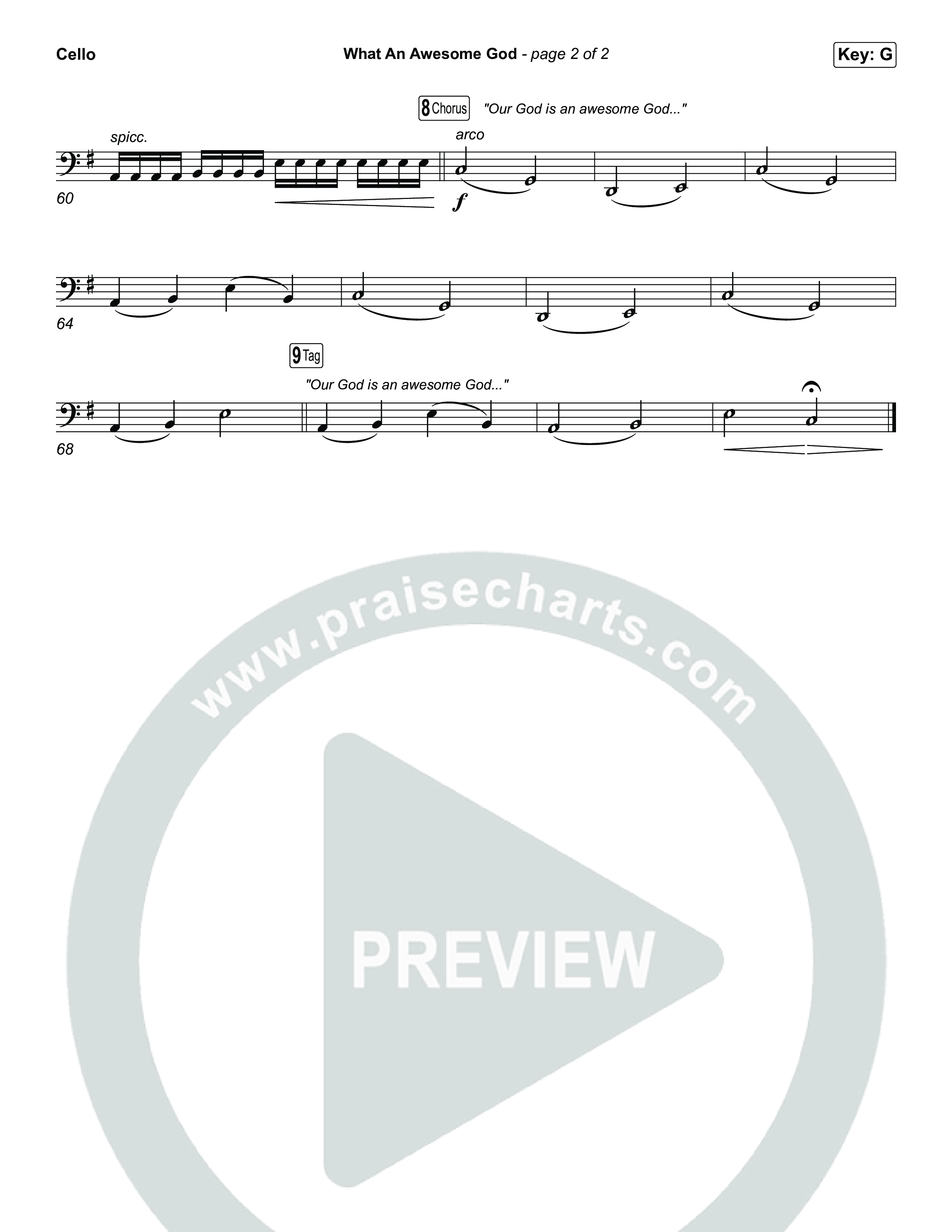 What An Awesome God (Choral/SATB) Cello (Travis Cottrell / Arr. Mason Brown)