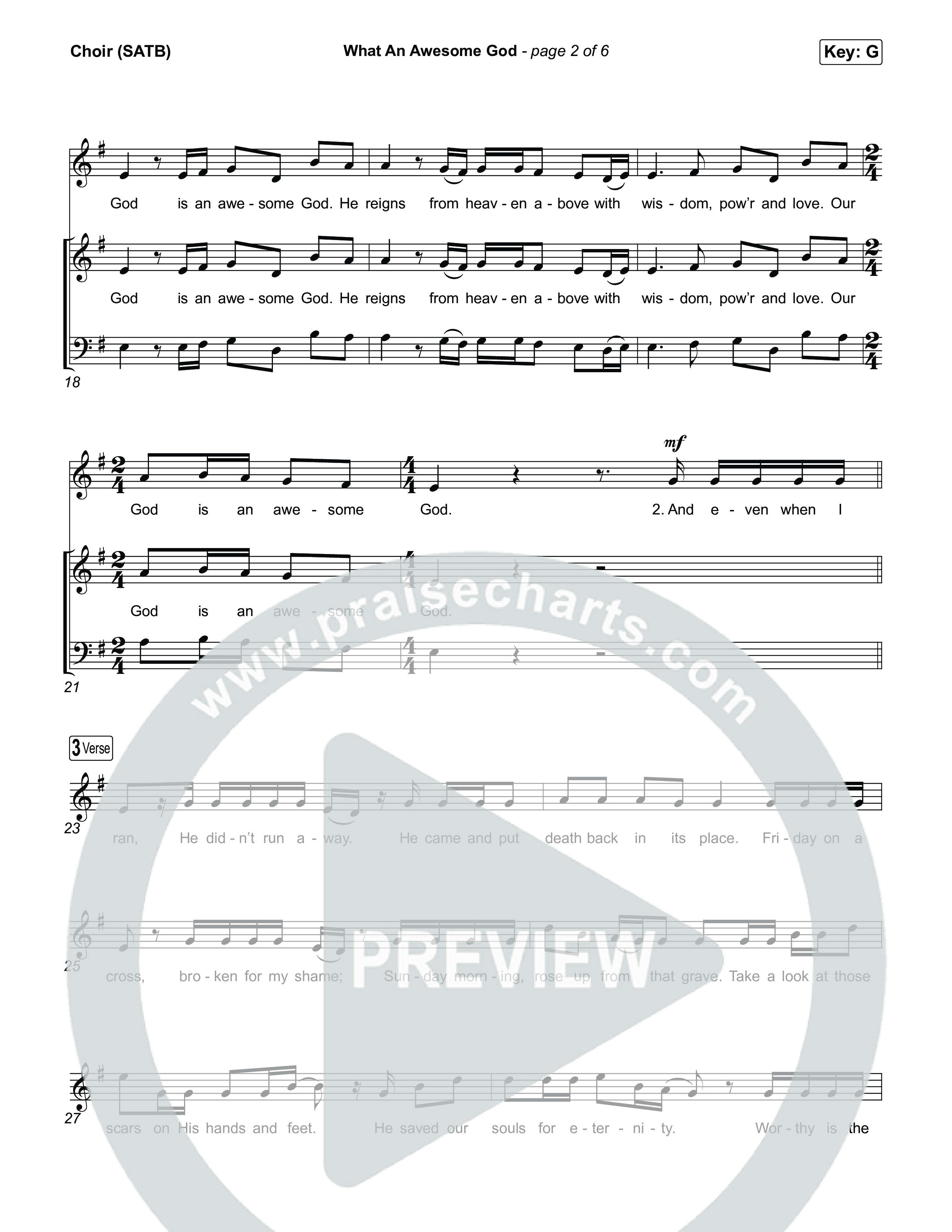 What An Awesome God (Choral/SATB) Choir Sheet (SATB) (Travis Cottrell / Arr. Mason Brown)