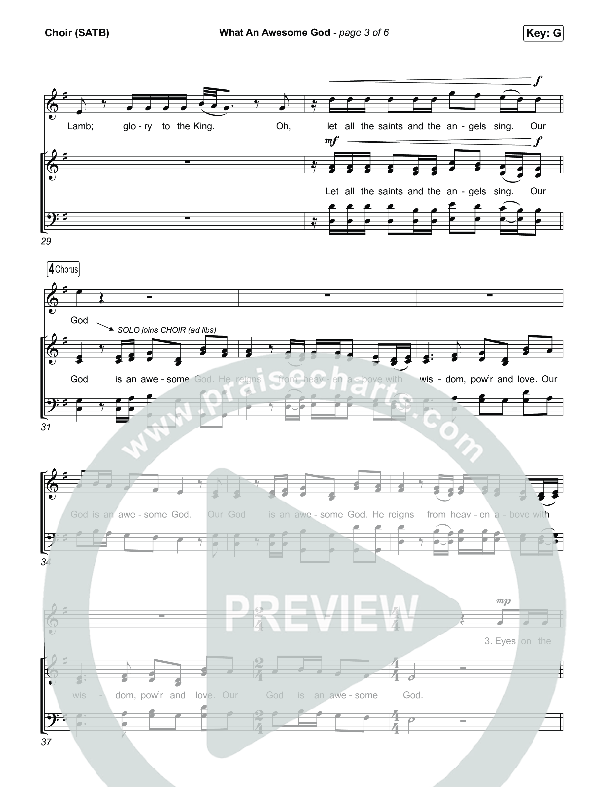 What An Awesome God (Choral/SATB) Choir Sheet (SATB) (Travis Cottrell / Arr. Mason Brown)