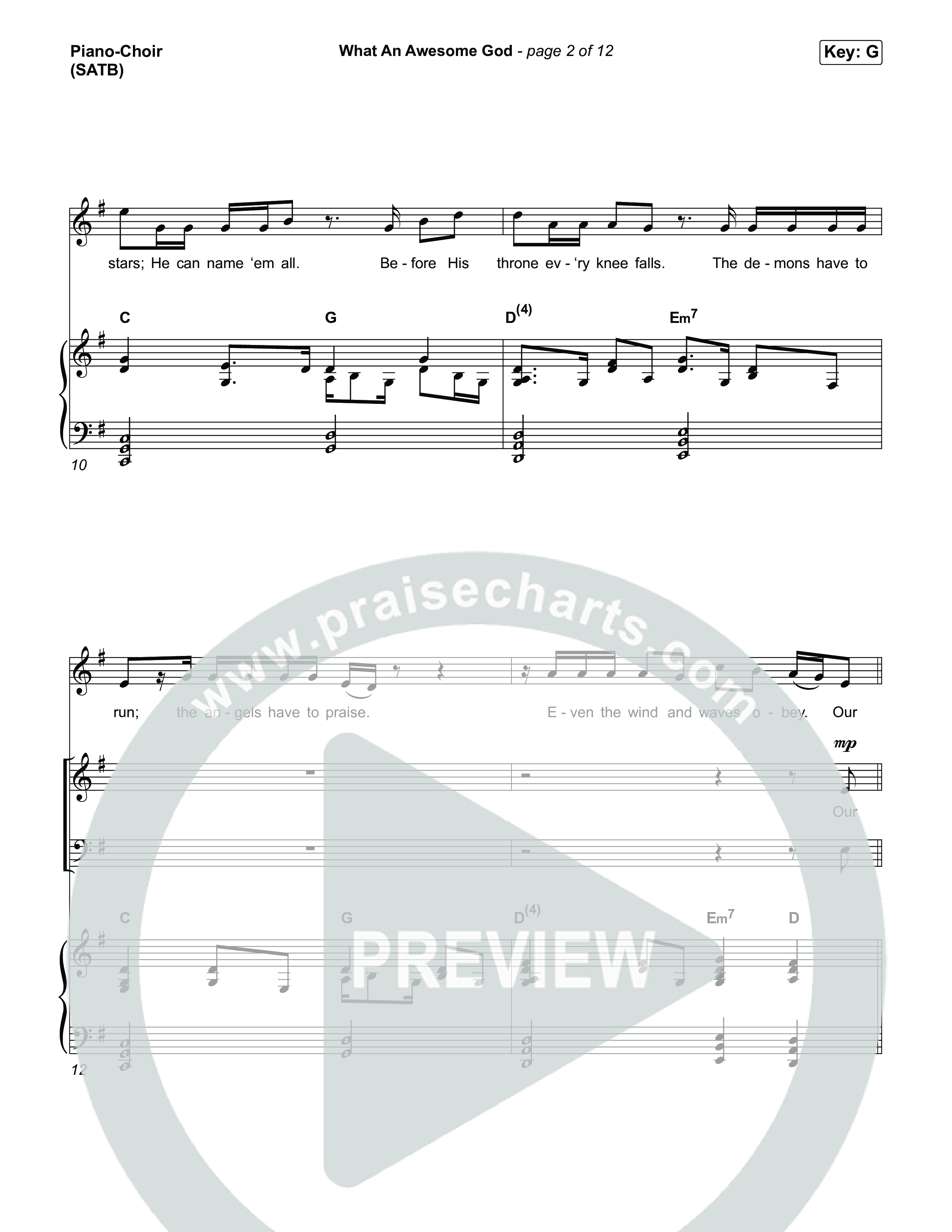 What An Awesome God (Choral/SATB) Piano/Vocal (SATB) (Travis Cottrell / Arr. Mason Brown)