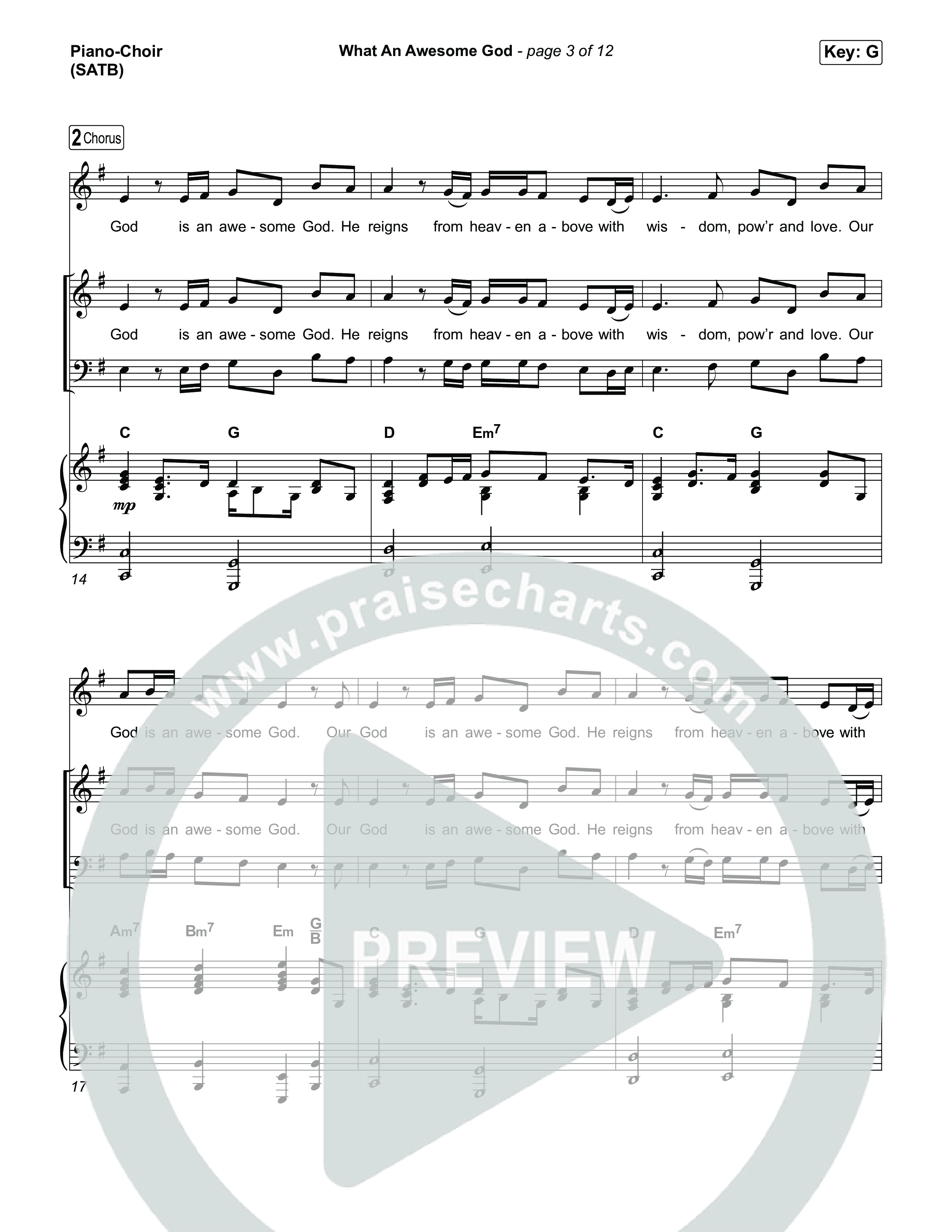 What An Awesome God (Choral/SATB) Piano/Vocal (SATB) (Travis Cottrell / Arr. Mason Brown)