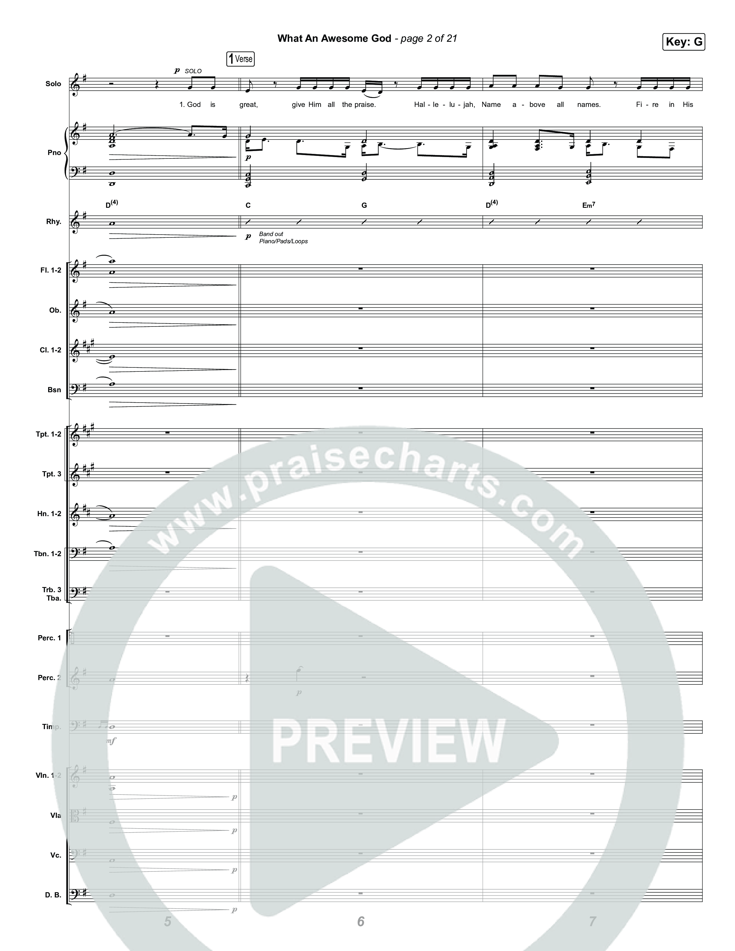 What An Awesome God (Choral/SATB) Conductor's Score (Travis Cottrell / Arr. Mason Brown)