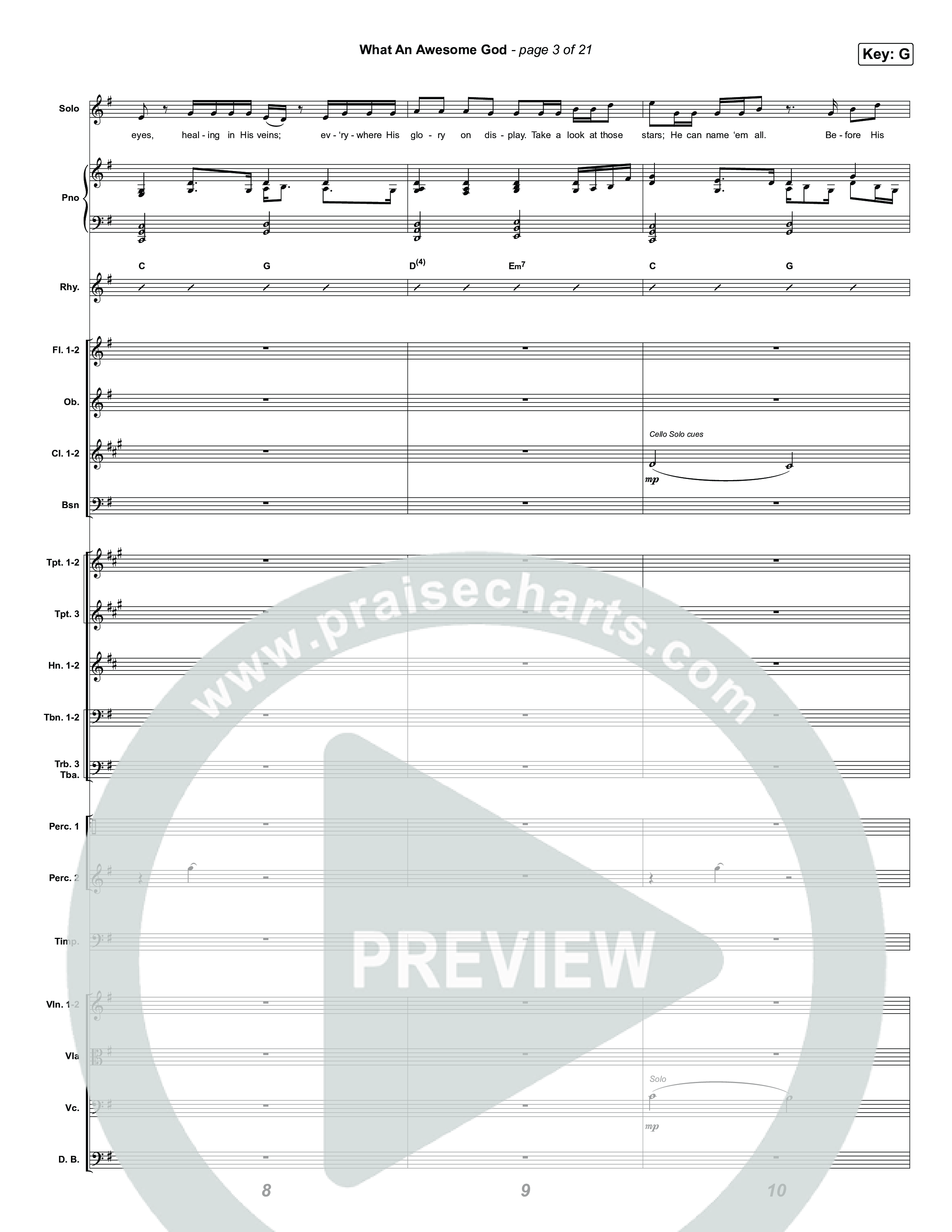 What An Awesome God (Choral/SATB) Conductor's Score (Travis Cottrell / Arr. Mason Brown)