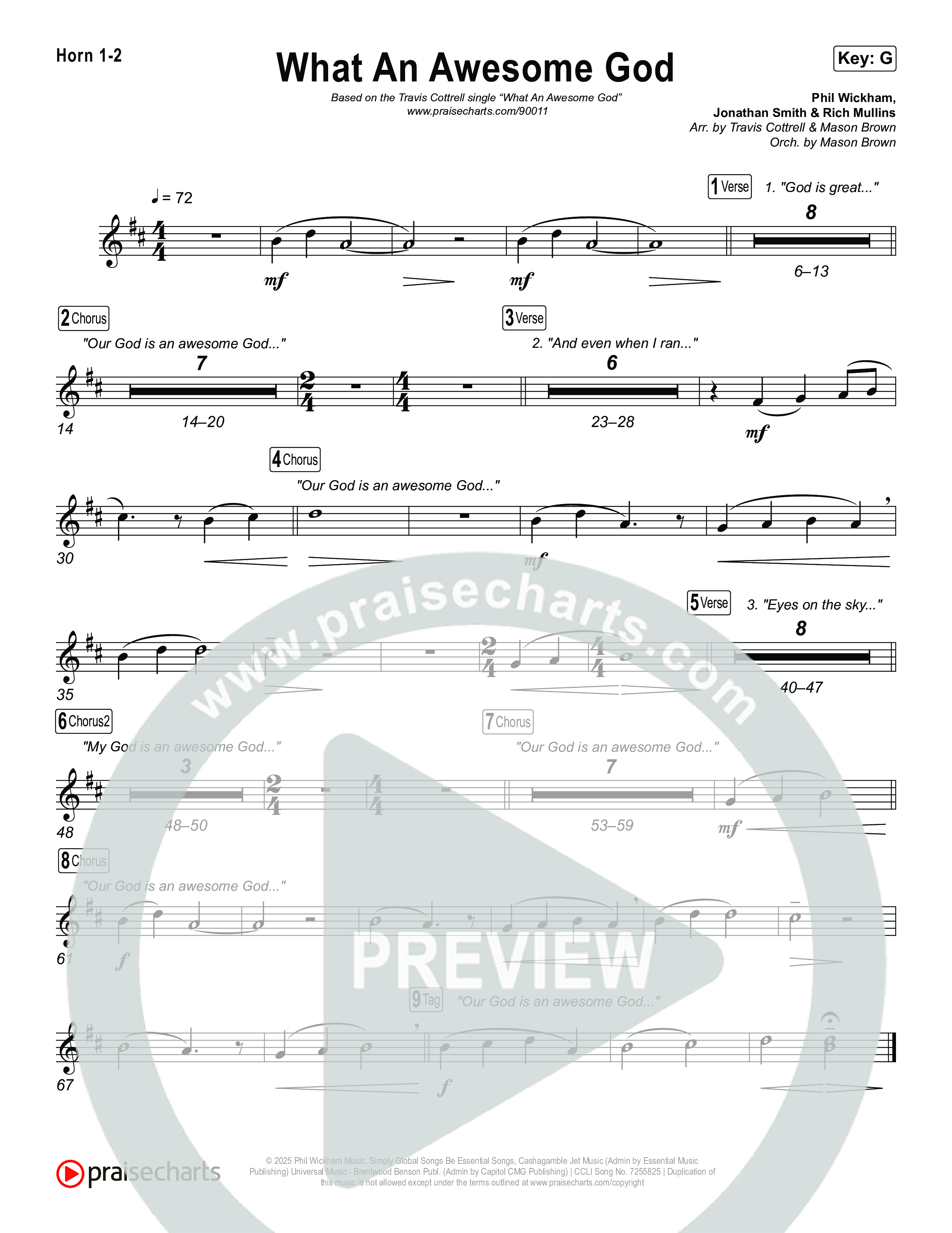 What An Awesome God (Choral/SATB) Brass Pack (Travis Cottrell / Arr. Mason Brown)
