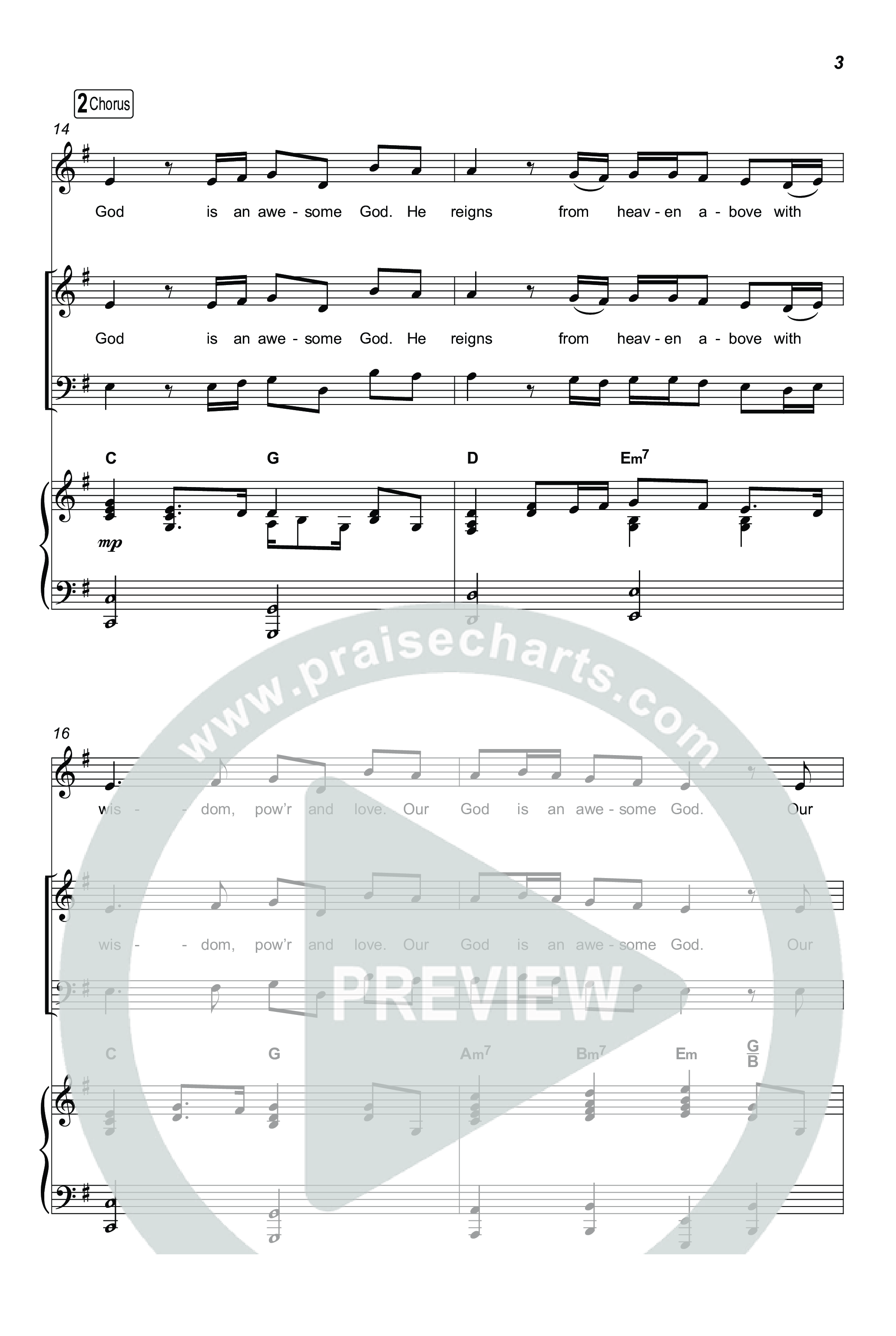 What An Awesome God (Choral/SATB) Octavo (SATB & Pno) (Travis Cottrell / Arr. Mason Brown)