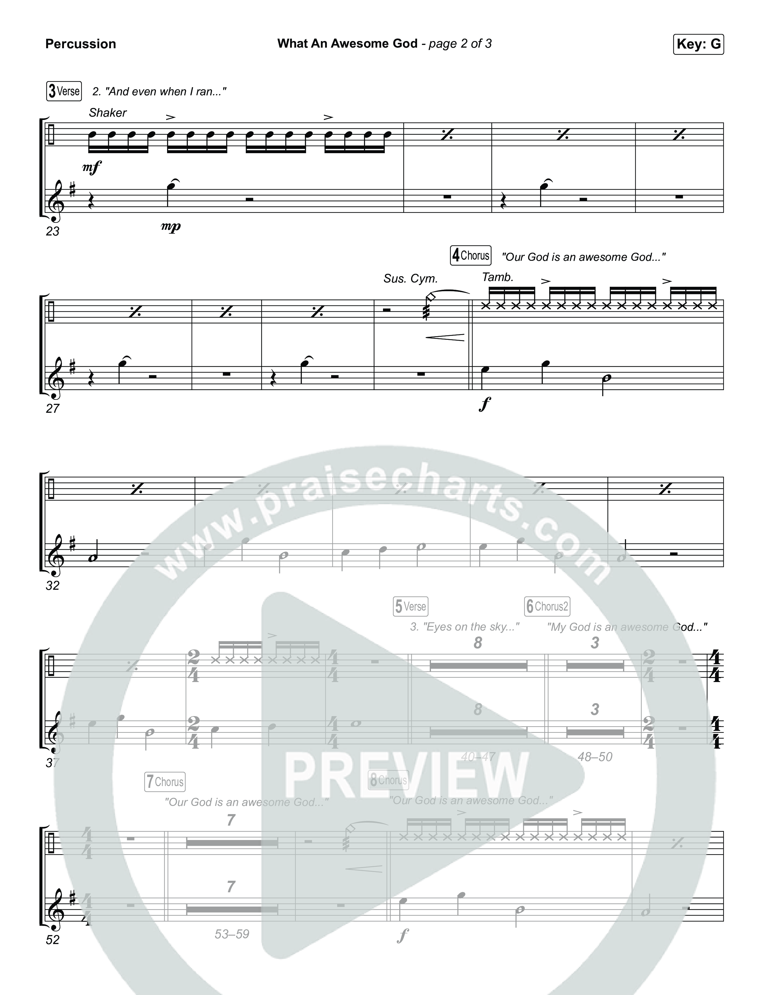 What An Awesome God (Choral/SATB) Percussion (Travis Cottrell / Arr. Mason Brown)