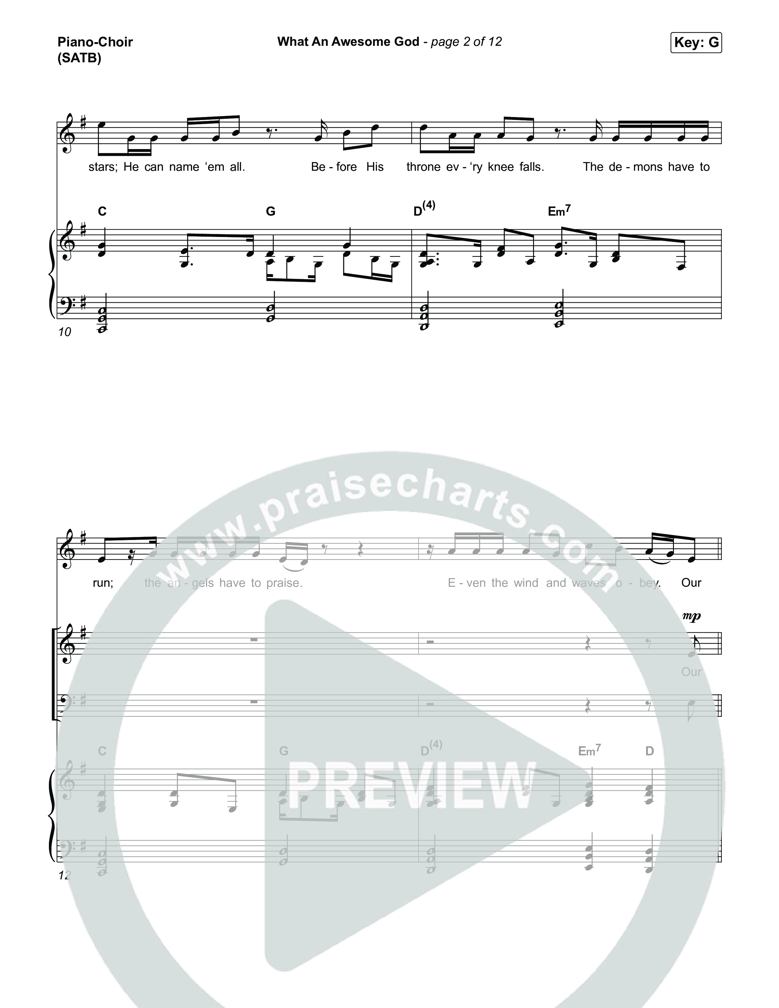 What An Awesome God (Choral/SATB) Piano/Vocal (SATB) (Travis Cottrell / Arr. Mason Brown)