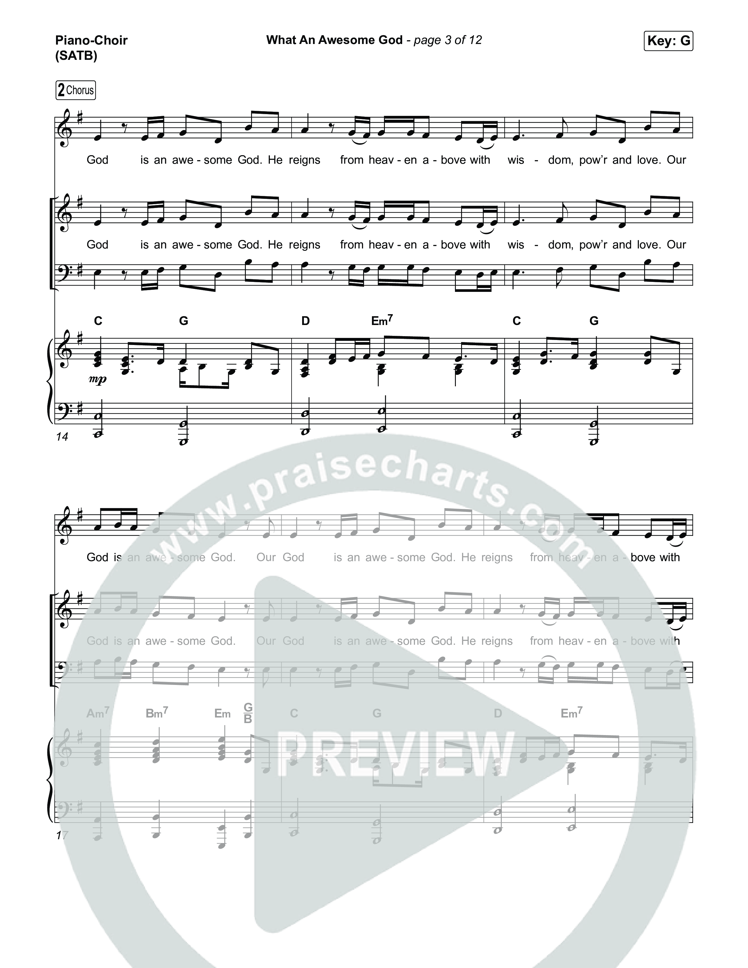 What An Awesome God (Choral/SATB) Piano/Vocal (SATB) (Travis Cottrell / Arr. Mason Brown)