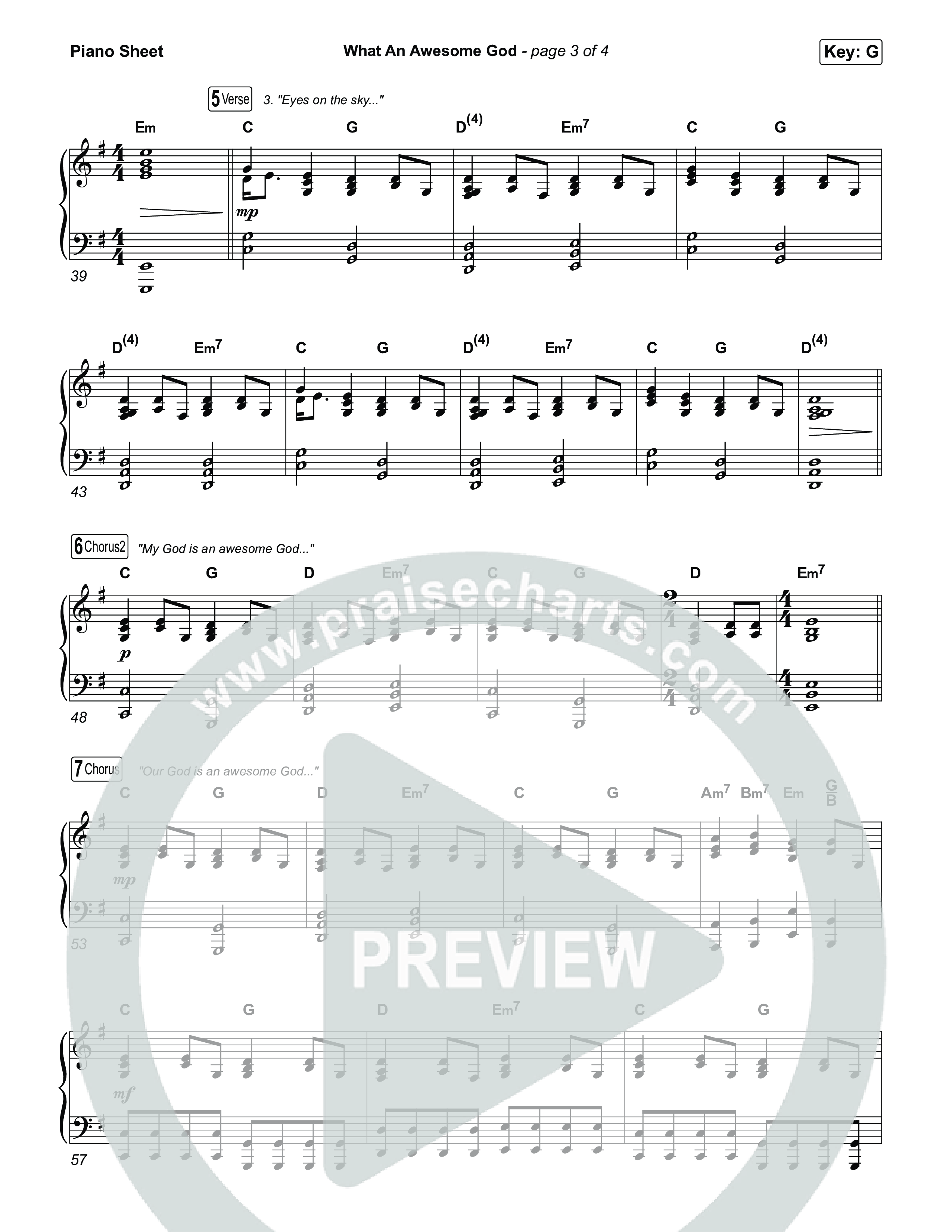 What An Awesome God (Choral/SATB) Piano Sheet (Travis Cottrell / Arr. Mason Brown)