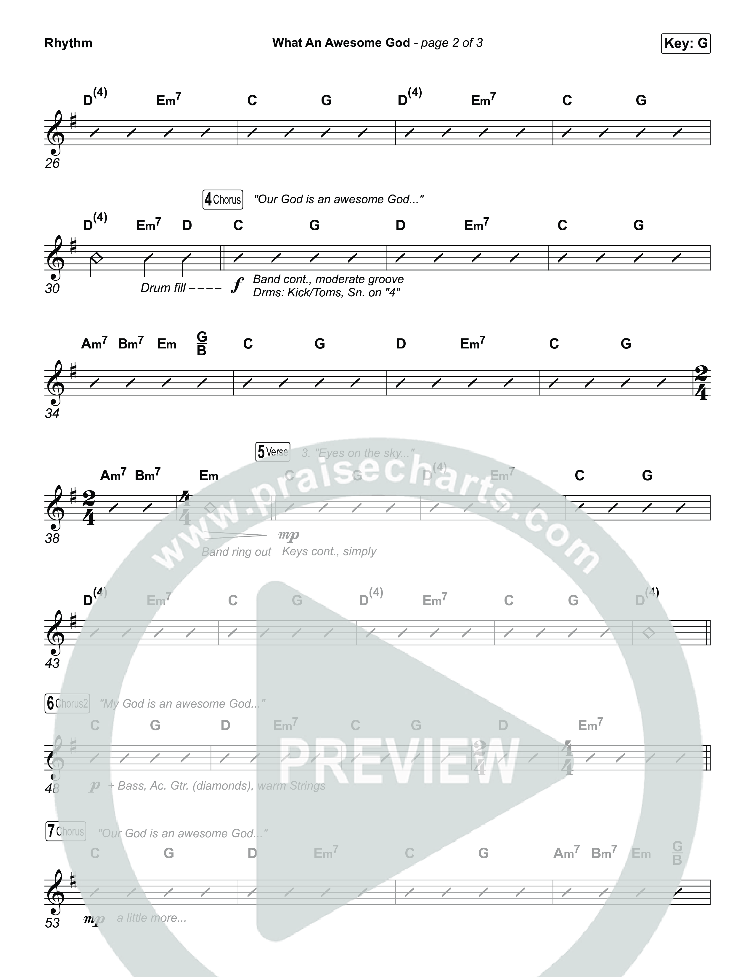 What An Awesome God (Choral/SATB) Rhythm Chart (Travis Cottrell / Arr. Mason Brown)