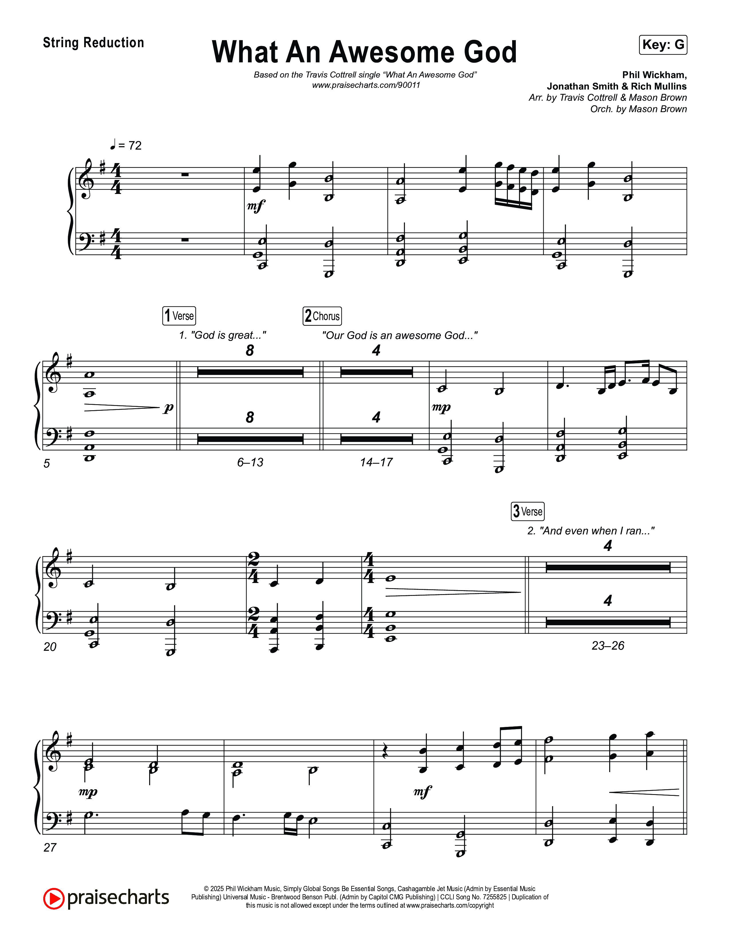 What An Awesome God (Choral/SATB) String Reduction (Travis Cottrell / Arr. Mason Brown)