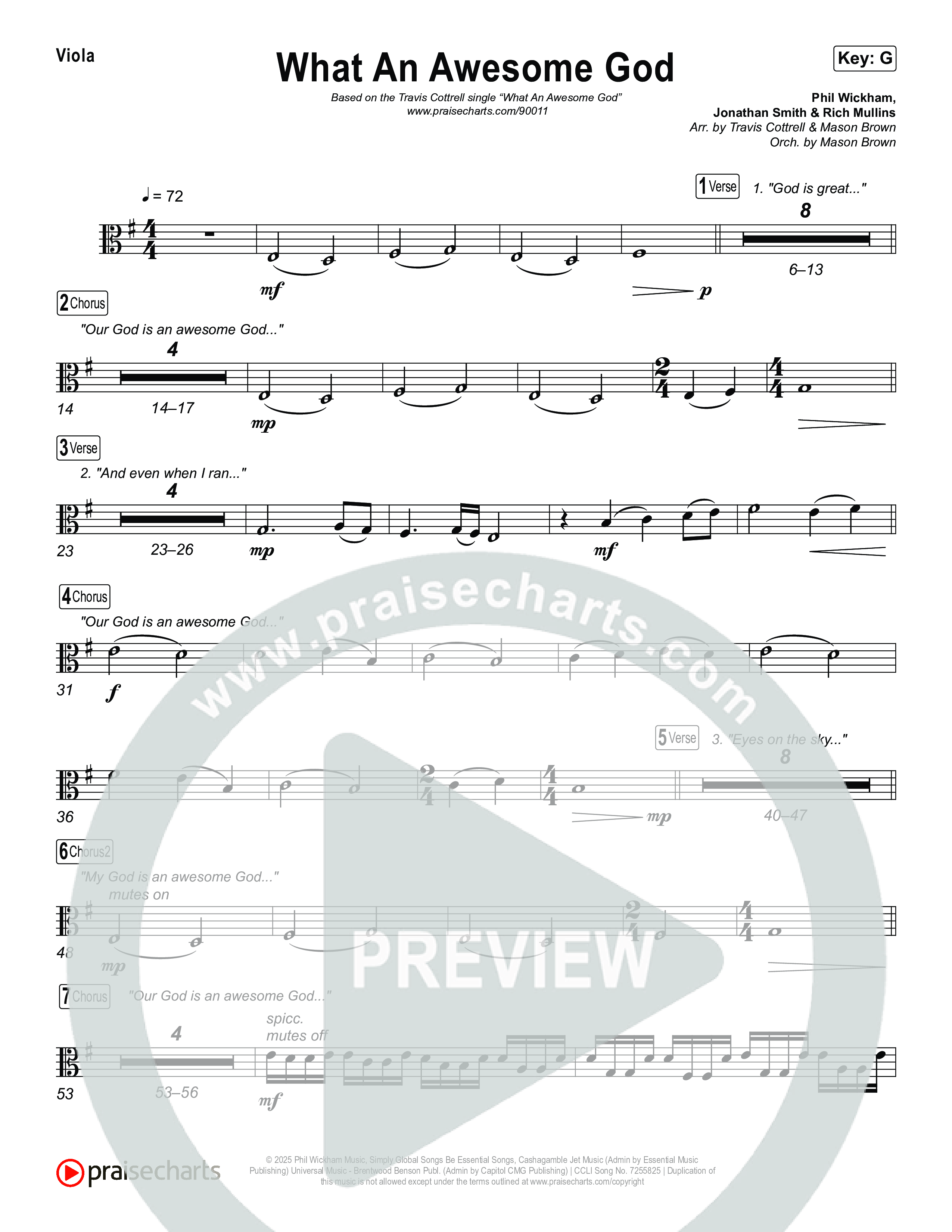 What An Awesome God (Choral/SATB) String Pack (Travis Cottrell / Arr. Mason Brown)