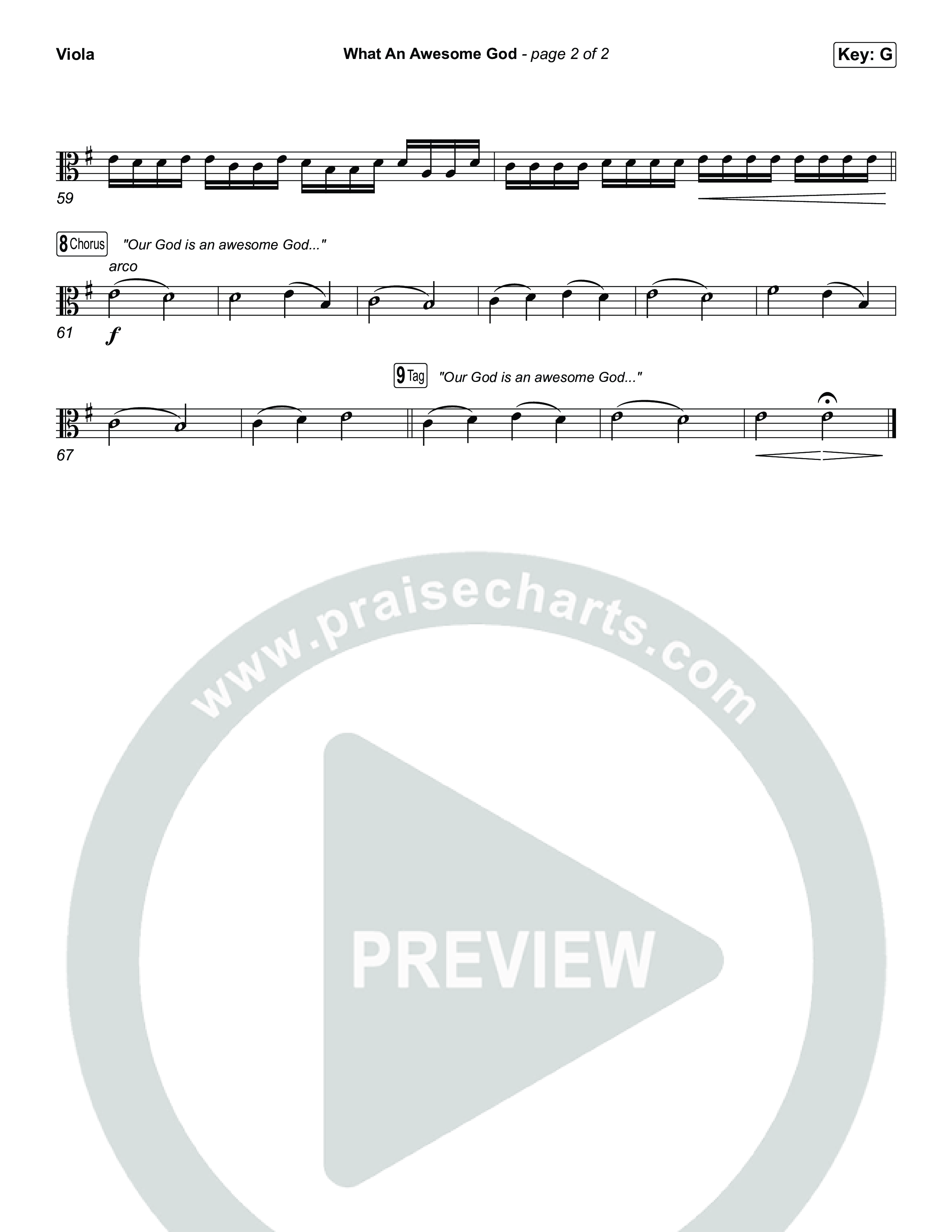 What An Awesome God (Choral/SATB) Viola (Travis Cottrell / Arr. Mason Brown)