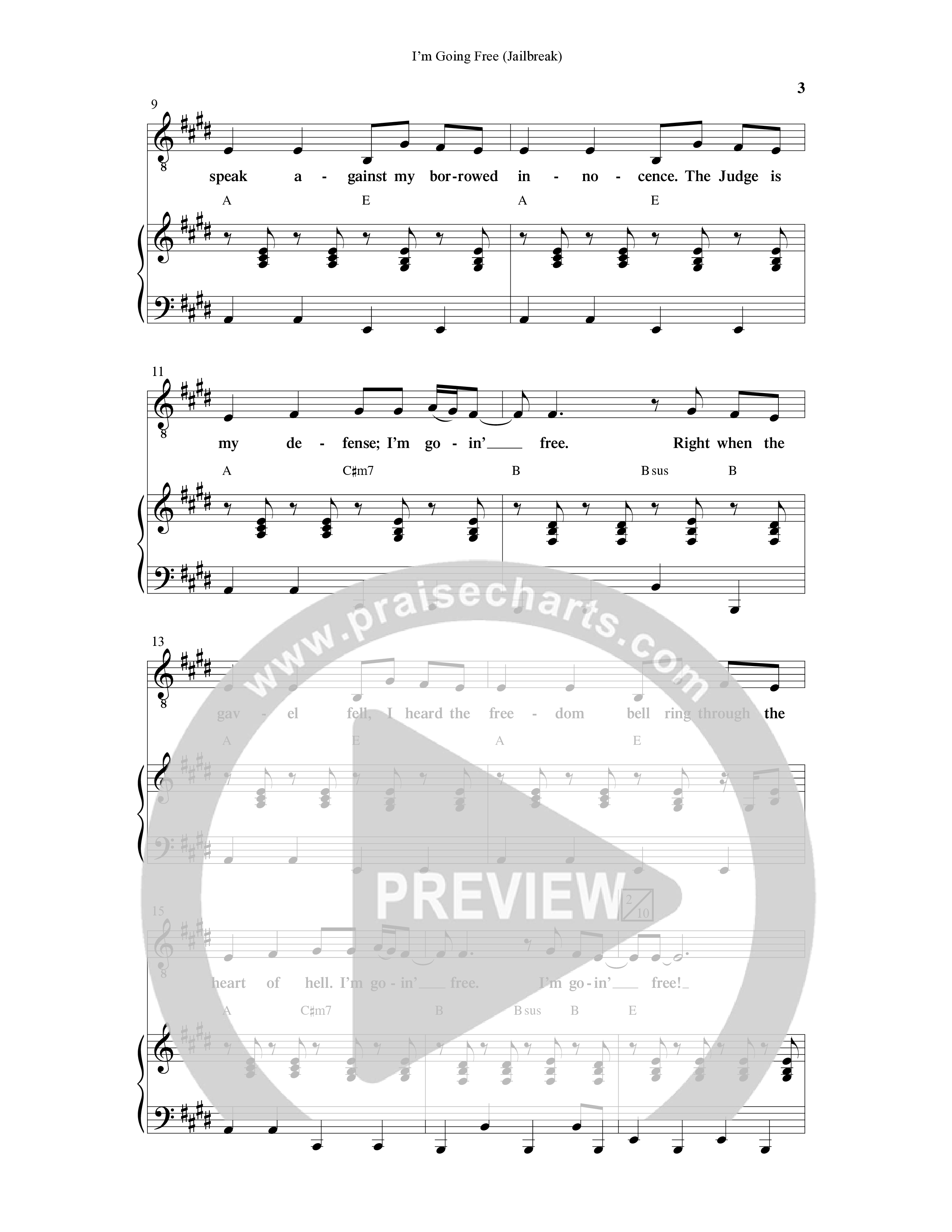 I’m Going Free (Jailbreak) (Choral Anthem SATB) Anthem (SATB/Piano) (Word Music Choral / Arr. Cliff Duren)