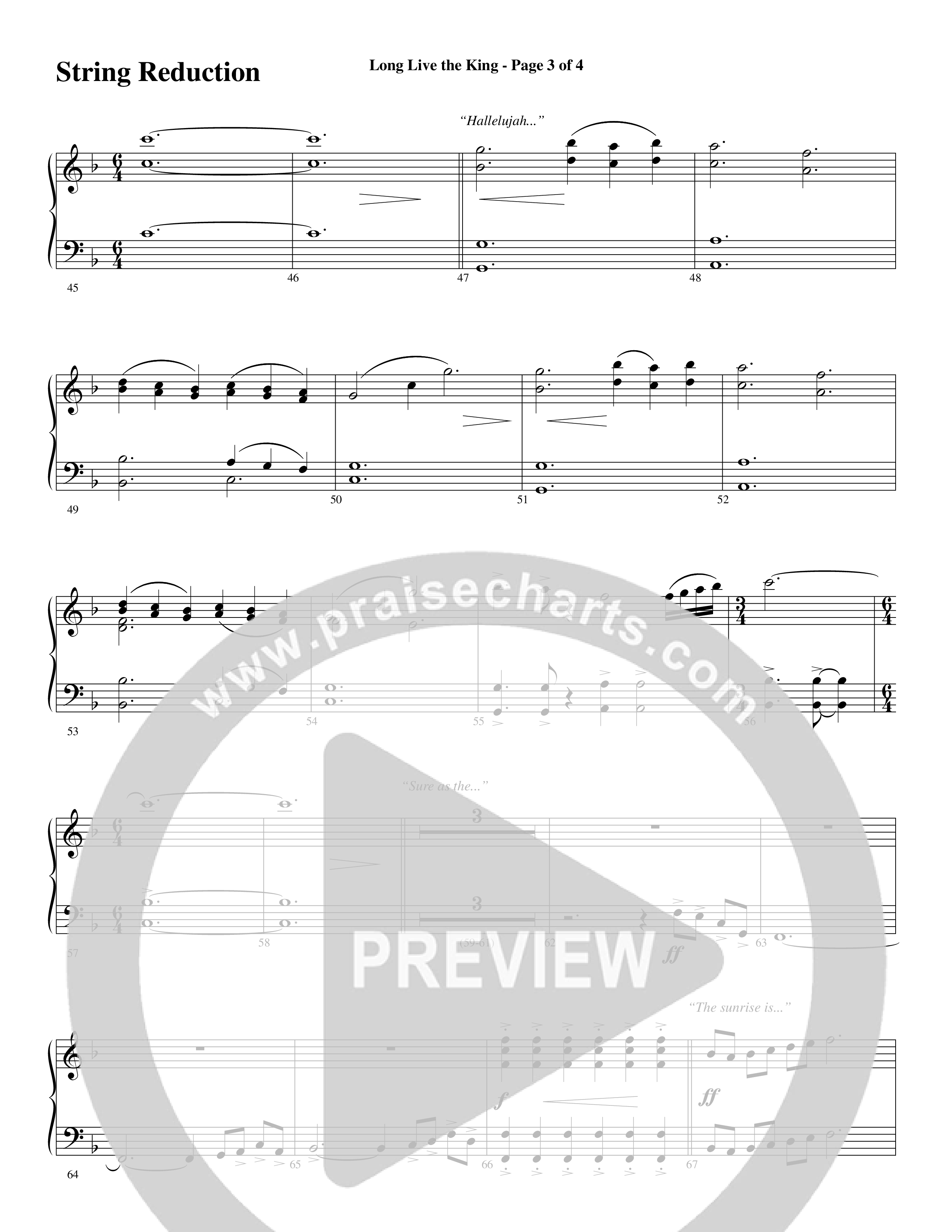 Long Live the King (Choral Anthem SATB) String Reduction (Word Music Choral / Arr. Steve Mauldin)