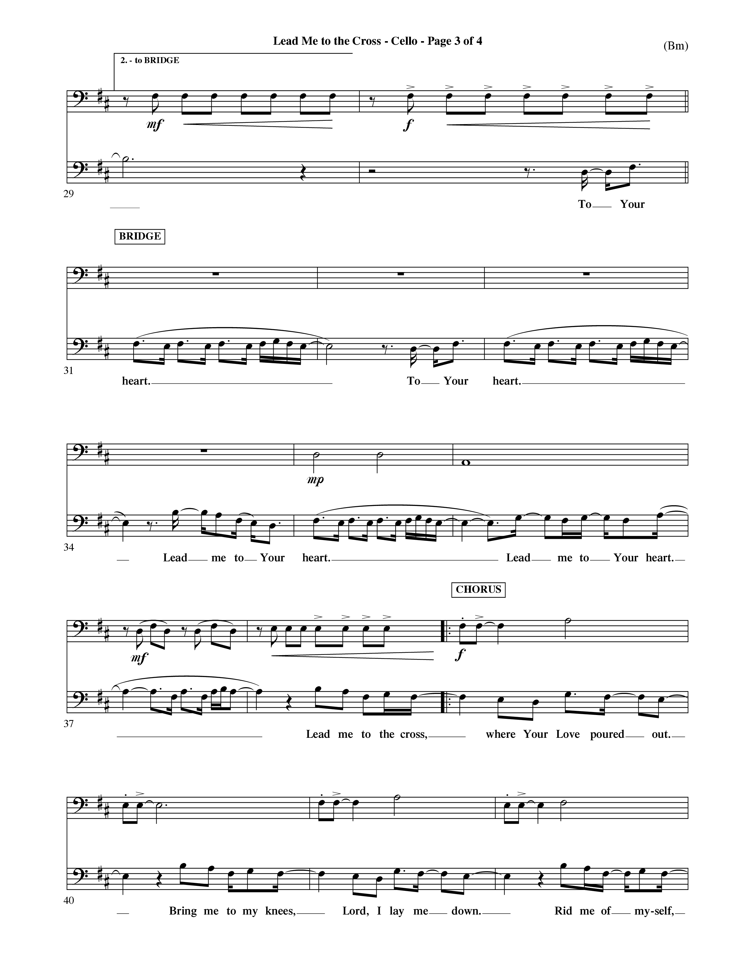 Lead Me To The Cross (Choral Anthem SATB) Cello (Word Music Choral / Orch. David Shipps)