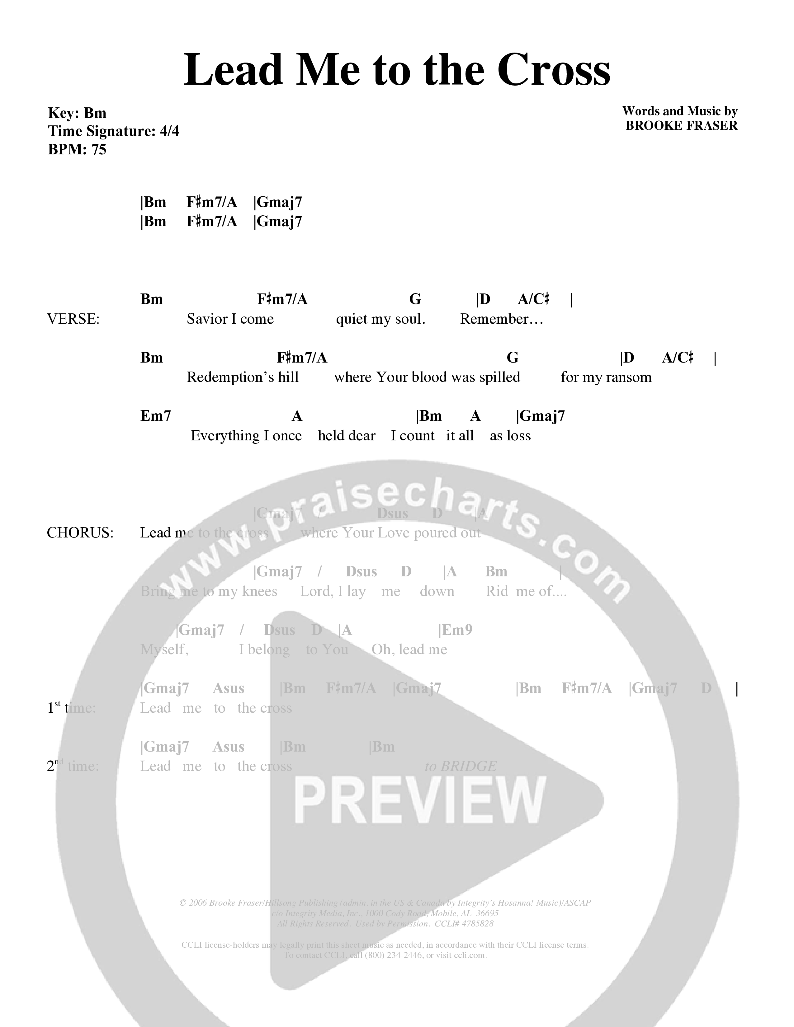 Lead Me To The Cross (Choral Anthem SATB) Chords & Lyrics (Word Music Choral / Orch. David Shipps)