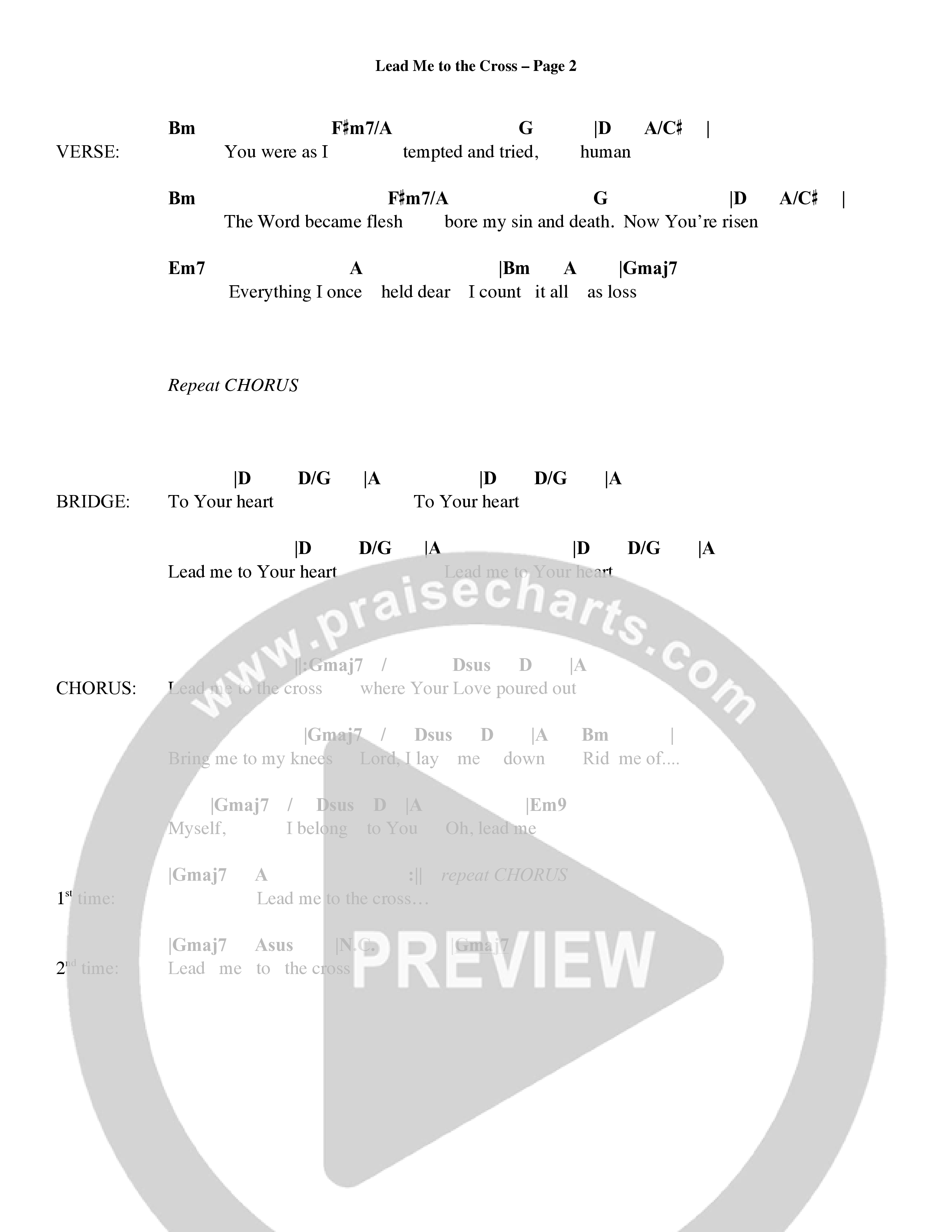 Lead Me To The Cross (Choral Anthem SATB) Chords & Lyrics (Word Music Choral / Orch. David Shipps)