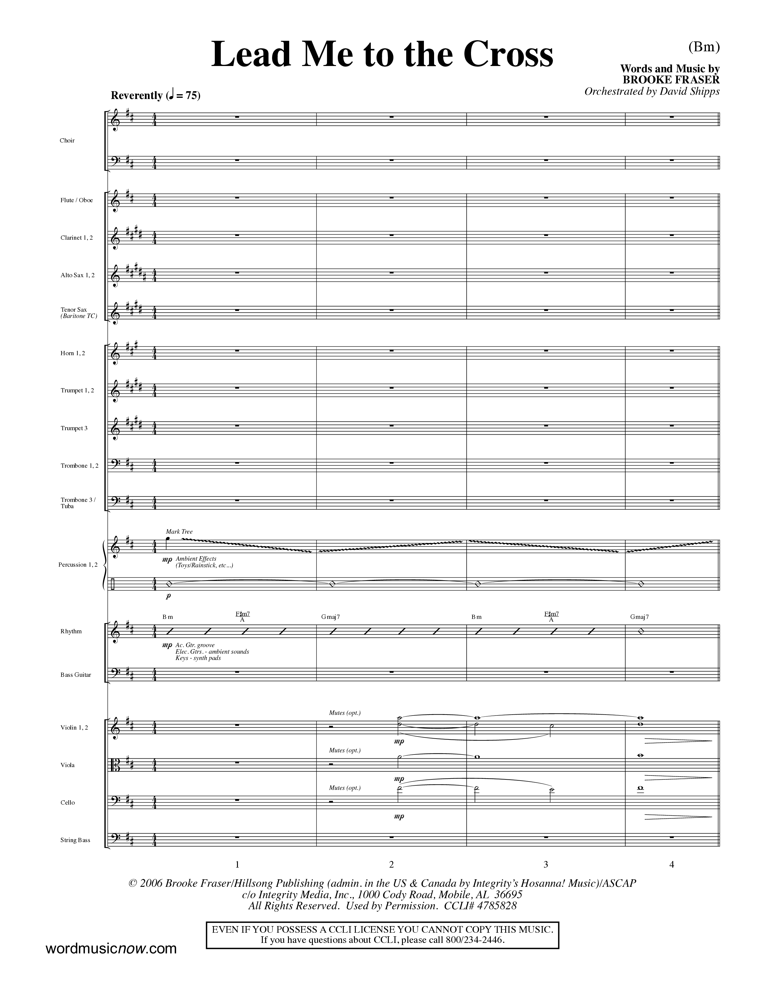 Lead Me To The Cross (Choral Anthem SATB) Conductor's Score (Word Music Choral / Orch. David Shipps)