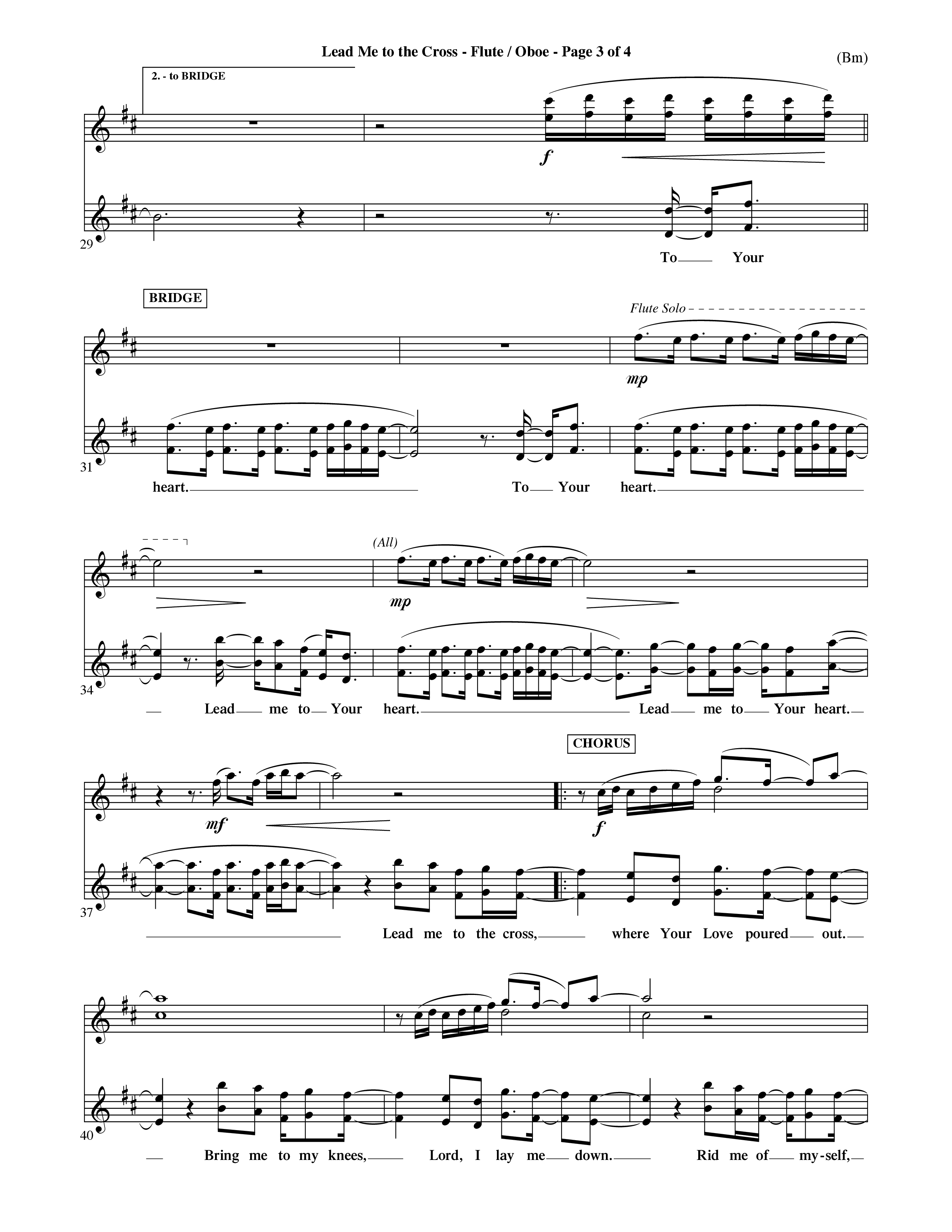 Lead Me To The Cross (Choral Anthem SATB) Flute/Oboe (Word Music Choral / Orch. David Shipps)