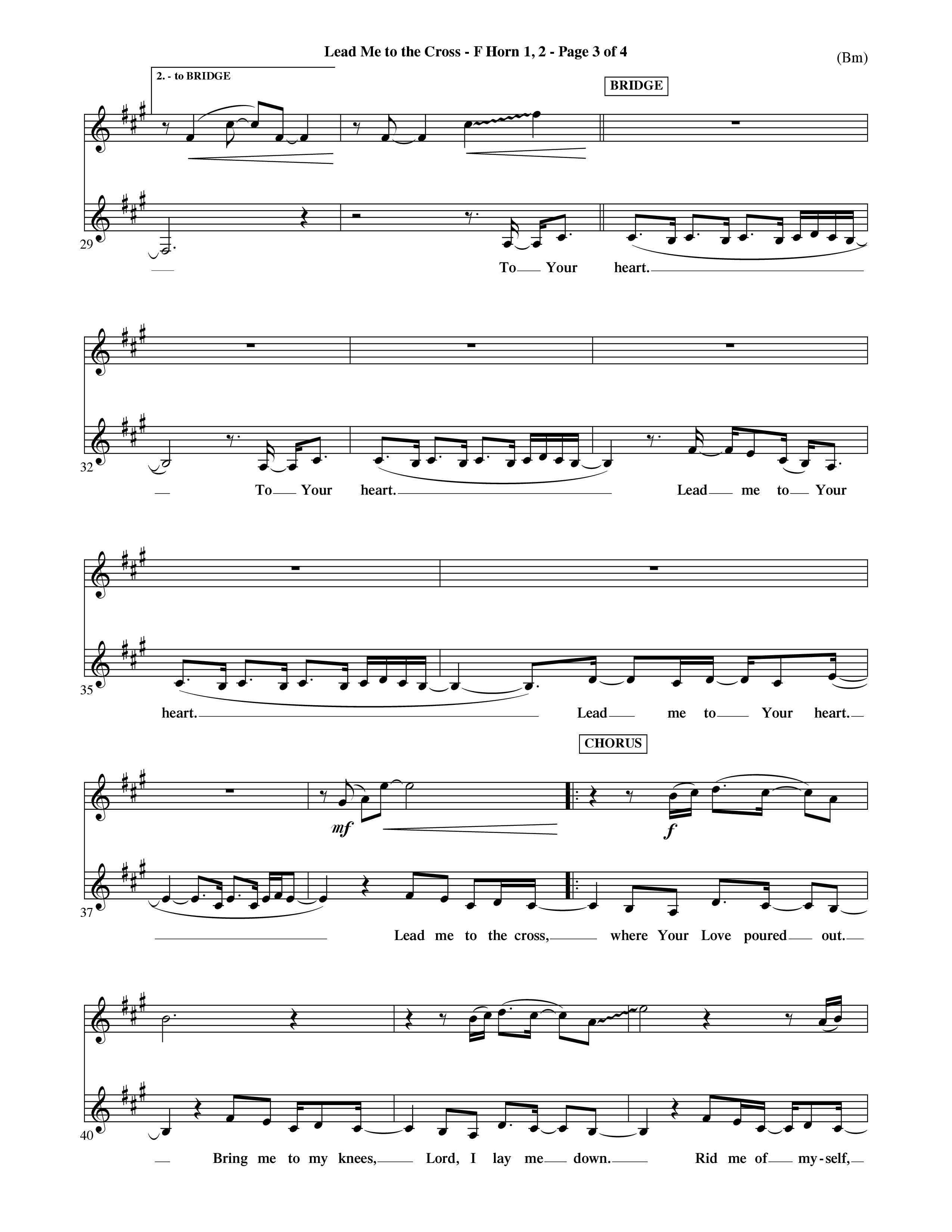 Lead Me To The Cross (Choral Anthem SATB) French Horn (Word Music Choral / Orch. David Shipps)
