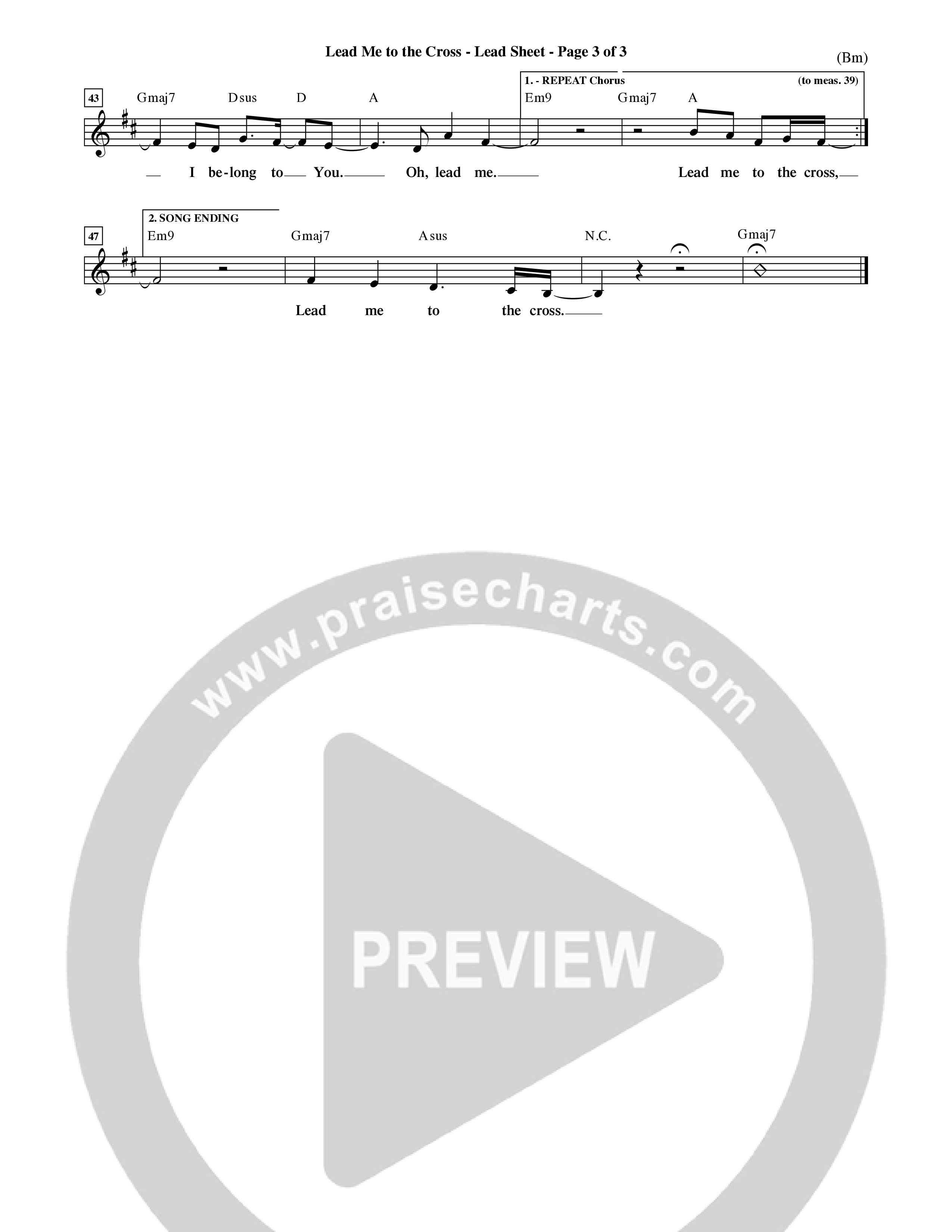 Lead Me To The Cross (Choral Anthem SATB) Lead Sheet (Mel) (Word Music Choral / Orch. David Shipps)