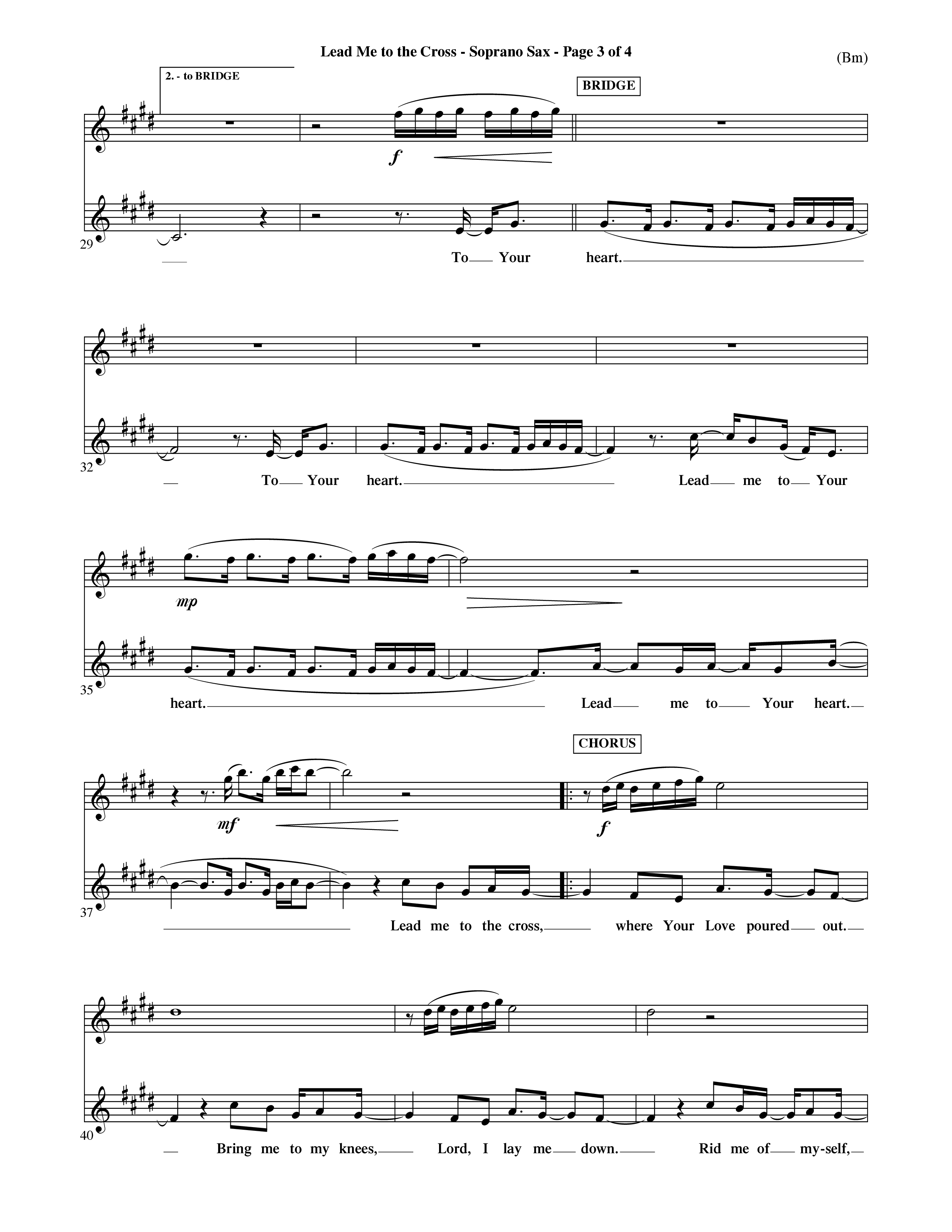 Lead Me To The Cross (Choral Anthem SATB) Saxophone (Word Music Choral / Orch. David Shipps)