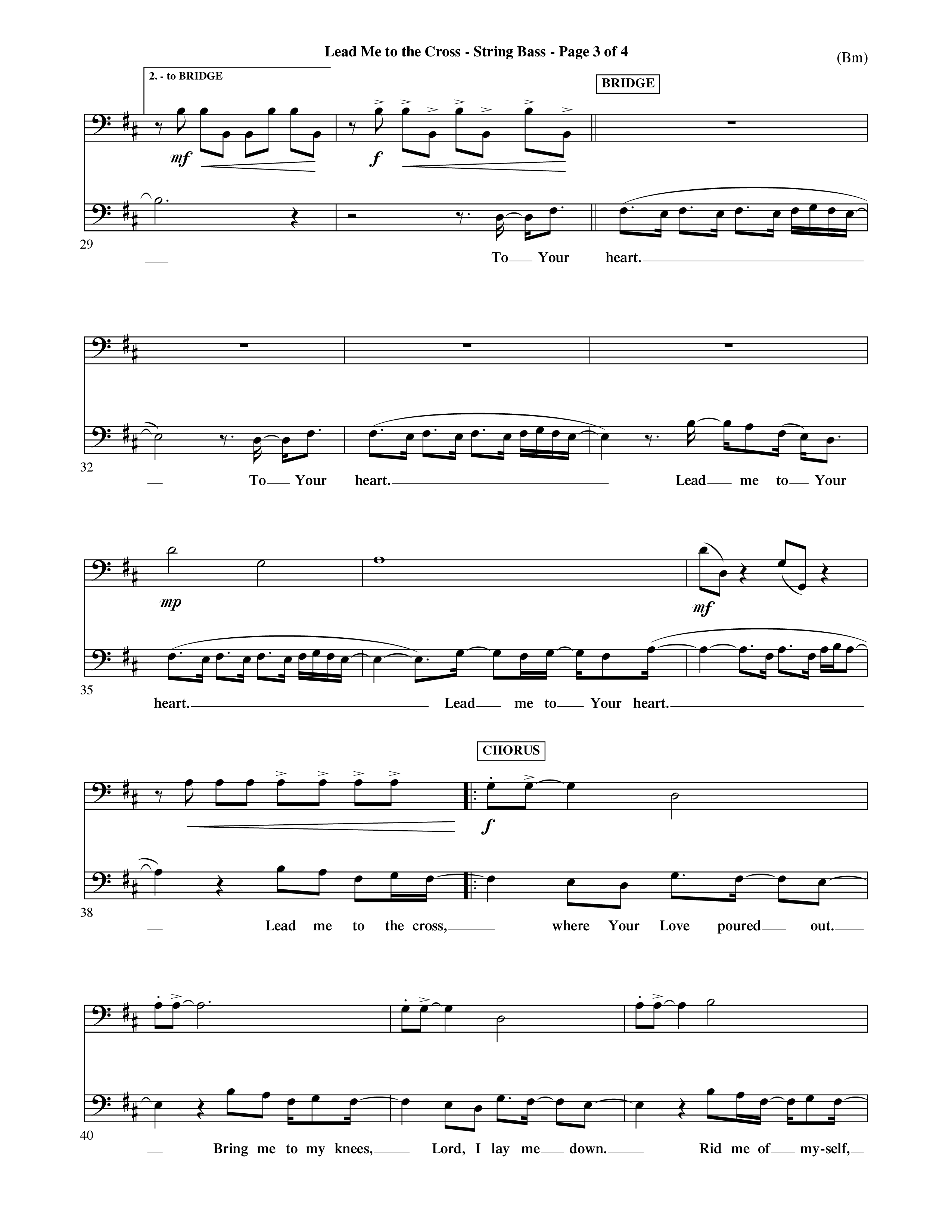 Lead Me To The Cross (Choral Anthem SATB) String Bass (Word Music Choral / Orch. David Shipps)