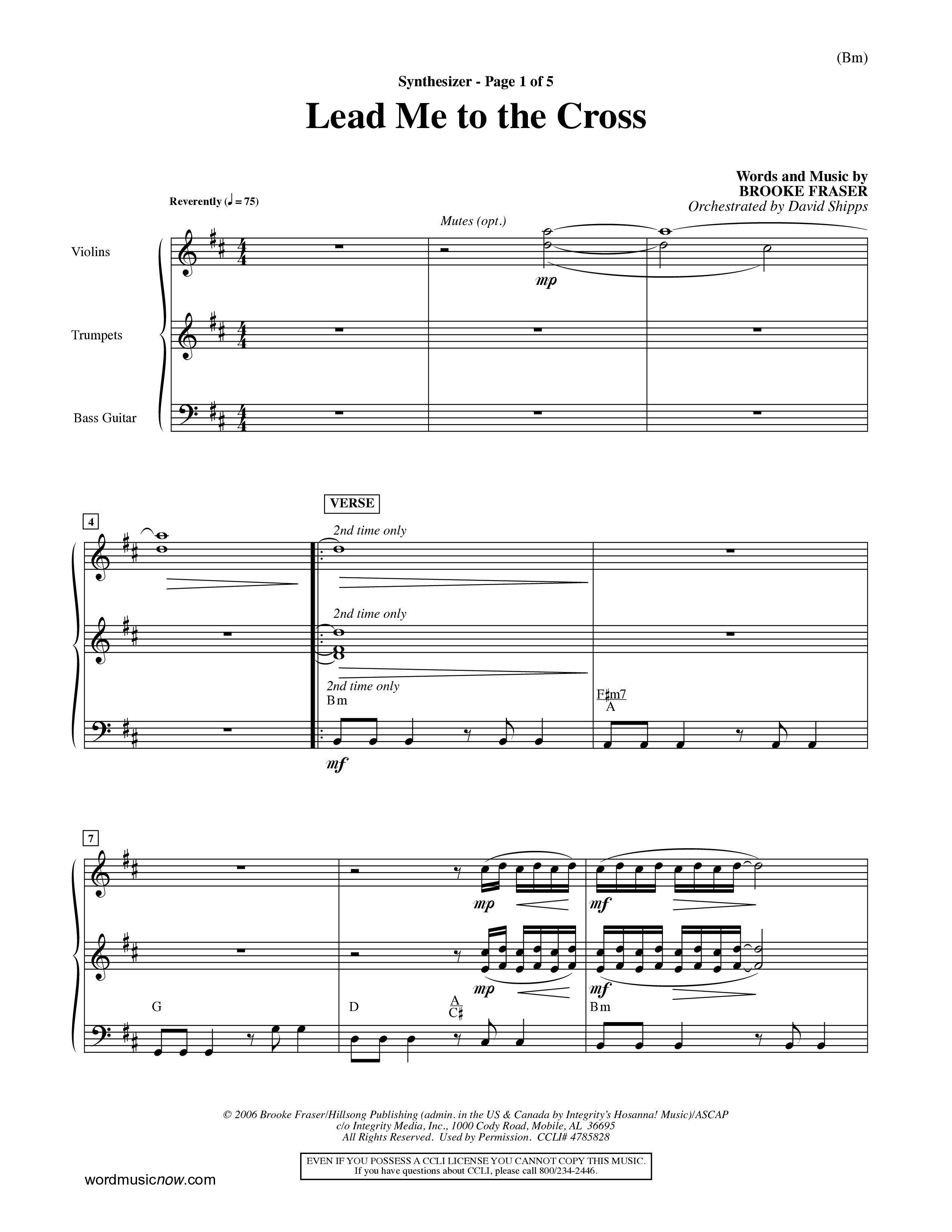 Lead Me To The Cross (Choral Anthem SATB) Synth (Word Music Choral / Orch. David Shipps)