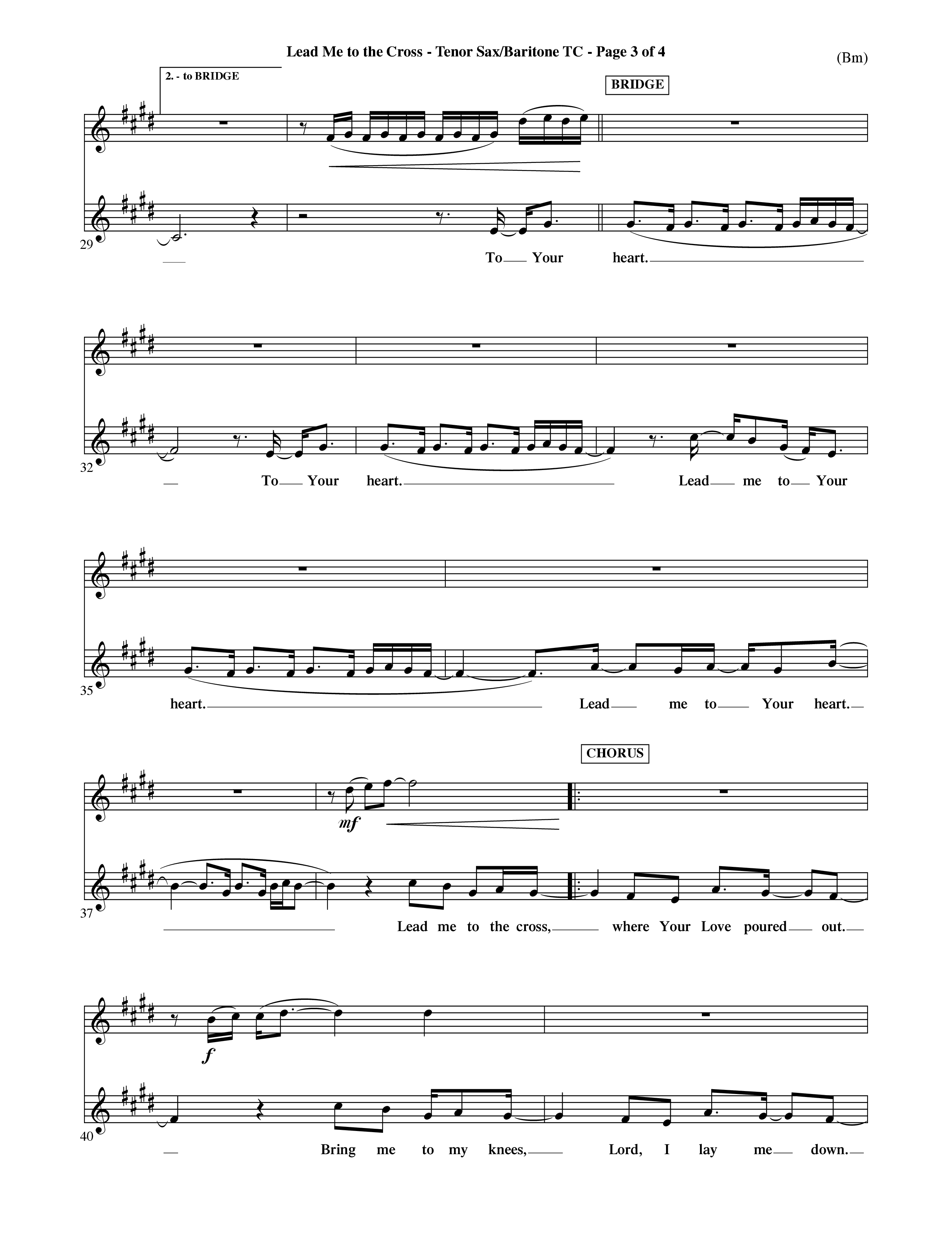 Lead Me To The Cross (Choral Anthem SATB) Tenor Sax/Baritone T.C. (Word Music Choral / Orch. David Shipps)