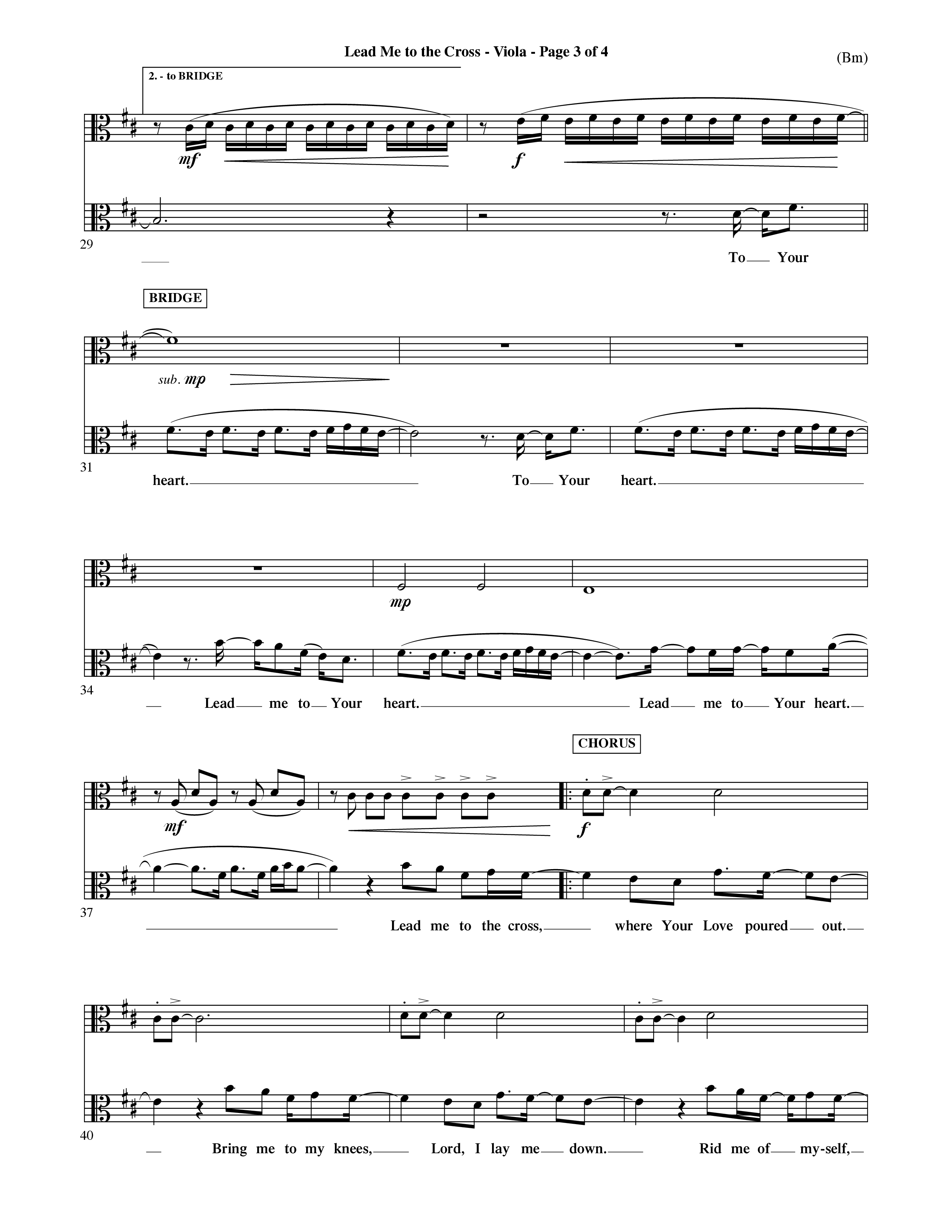 Lead Me To The Cross (Choral Anthem SATB) Viola (Word Music Choral / Orch. David Shipps)