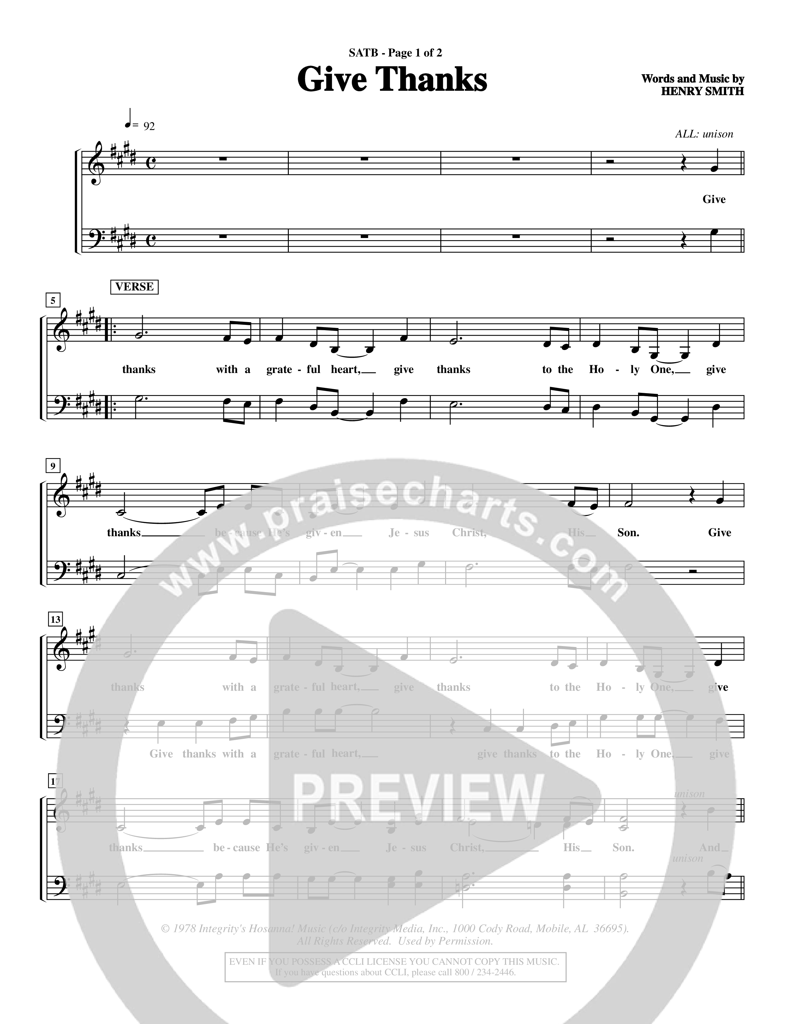 Give Thanks (Choral Anthem SATB) Choir Sheet (SATB) (Word Music Choral)