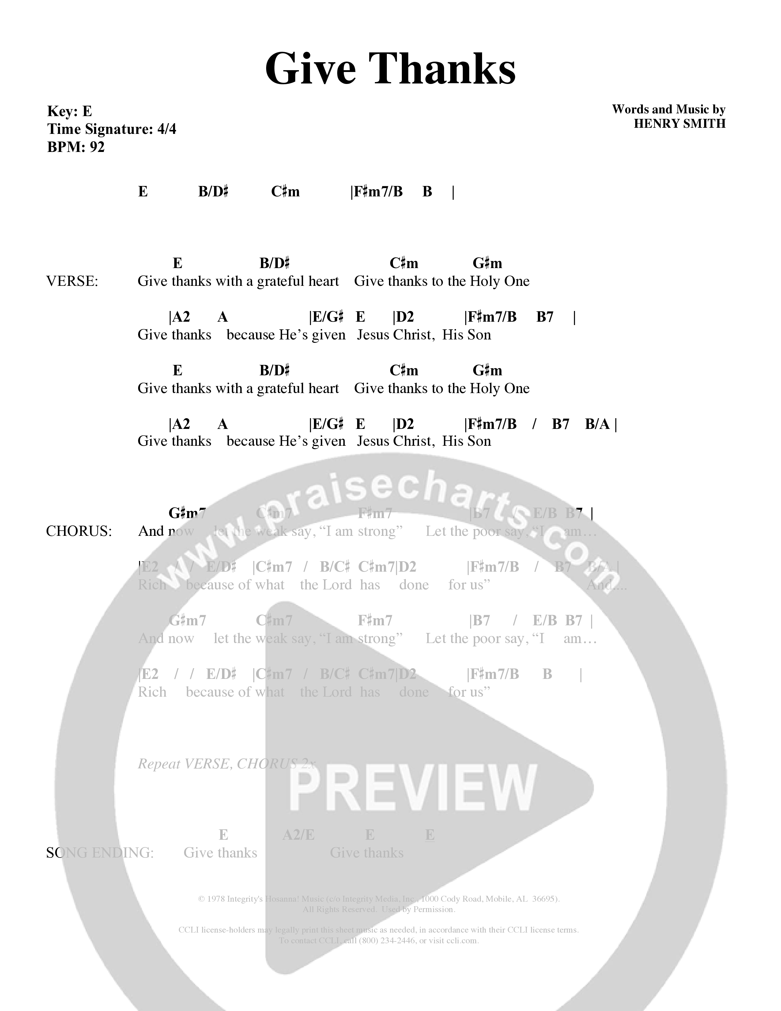 Give Thanks (Choral Anthem SATB) Chords & Lyrics (Word Music Choral)