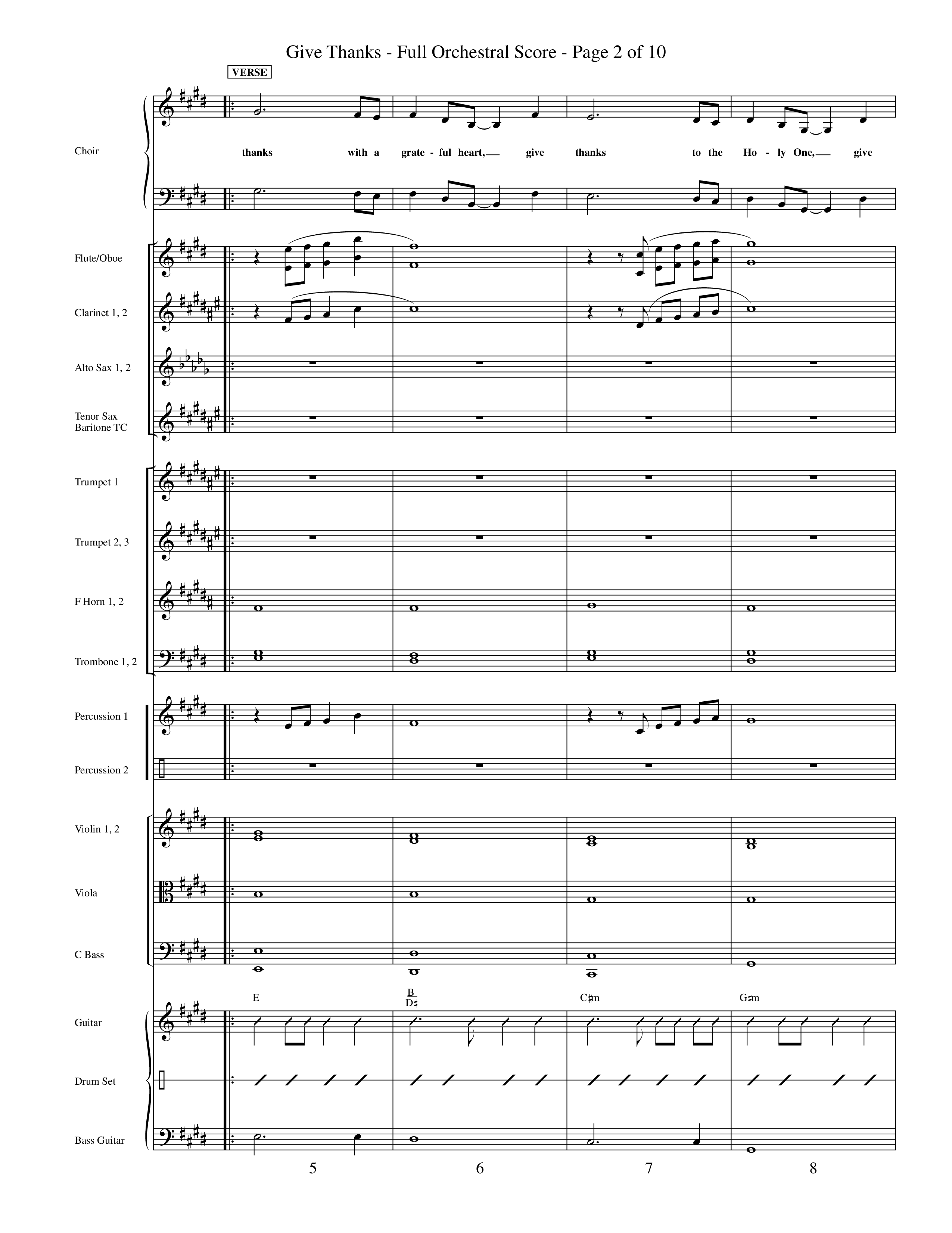 Give Thanks (Choral Anthem SATB) Orchestration (Word Music Choral)