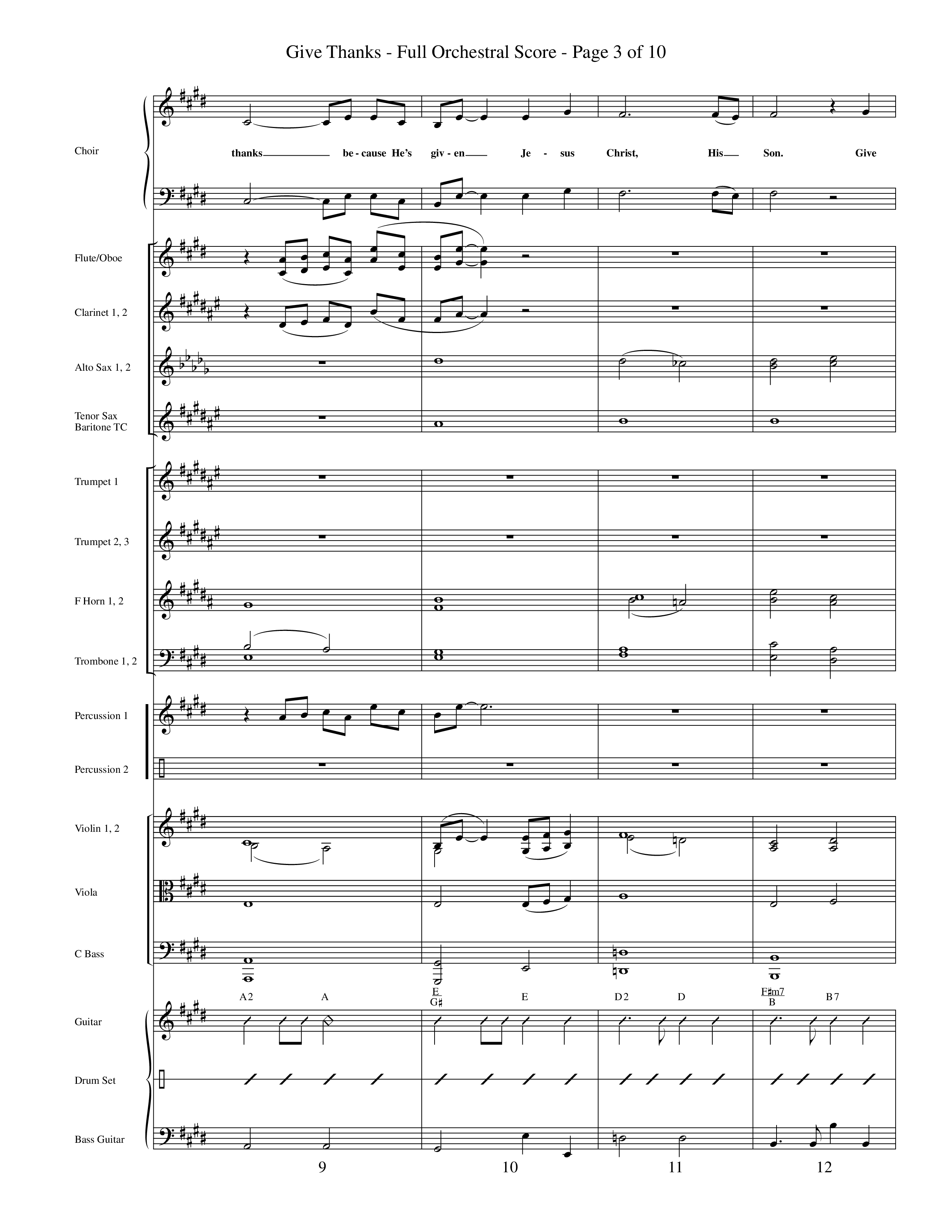 Give Thanks (Choral Anthem SATB) Orchestration (Word Music Choral)