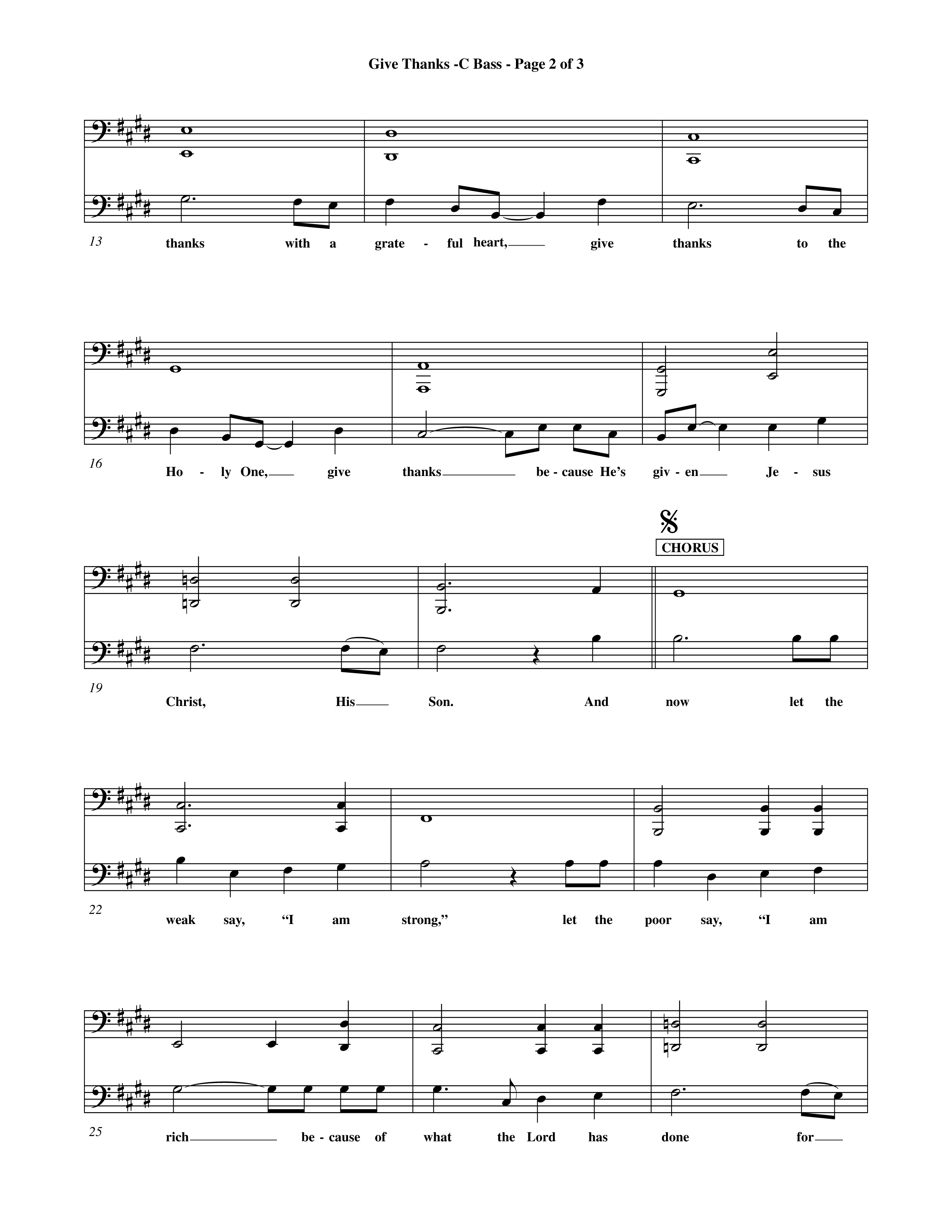 Give Thanks (Choral Anthem SATB) Contrabass (Word Music Choral)