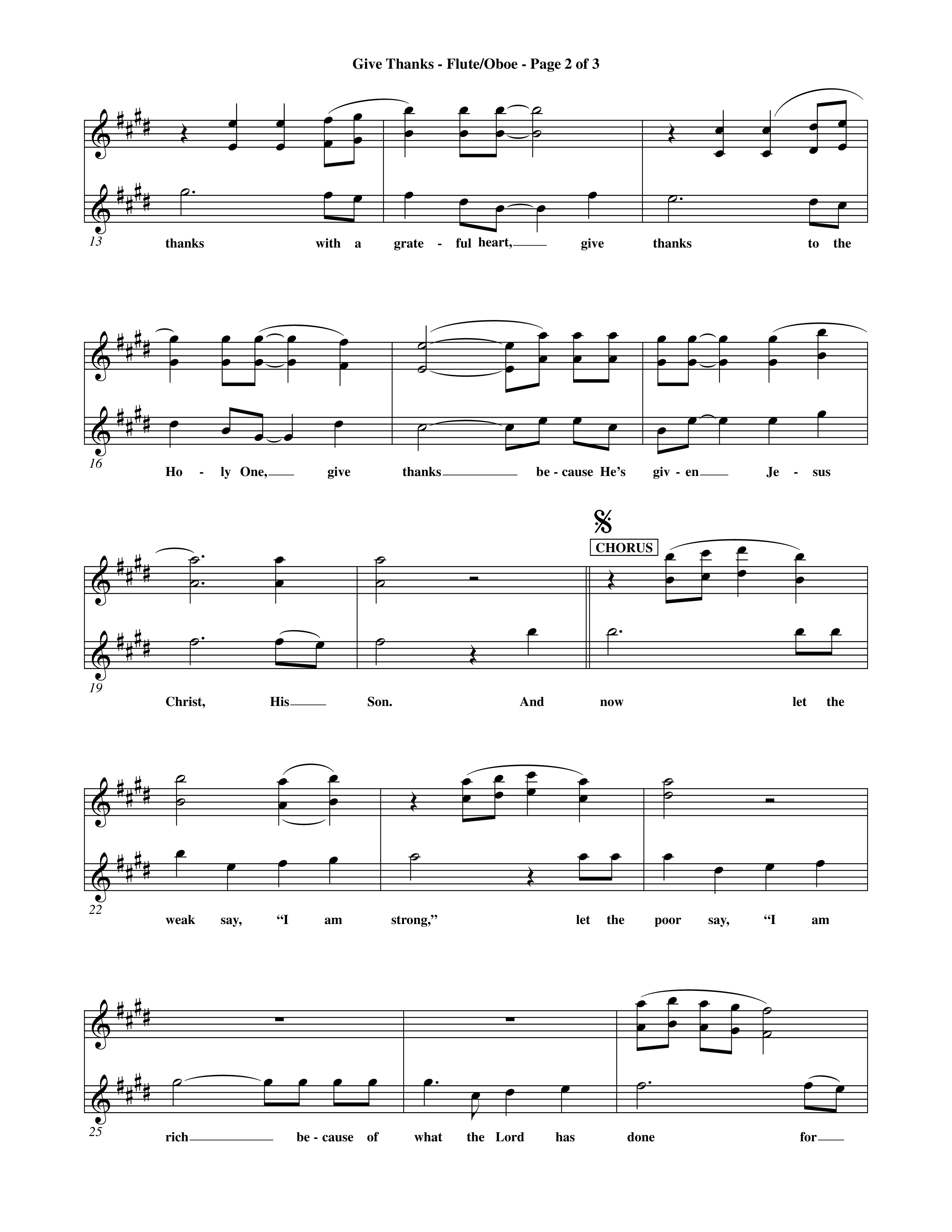 Give Thanks (Choral Anthem SATB) Flute/Oboe (Word Music Choral)