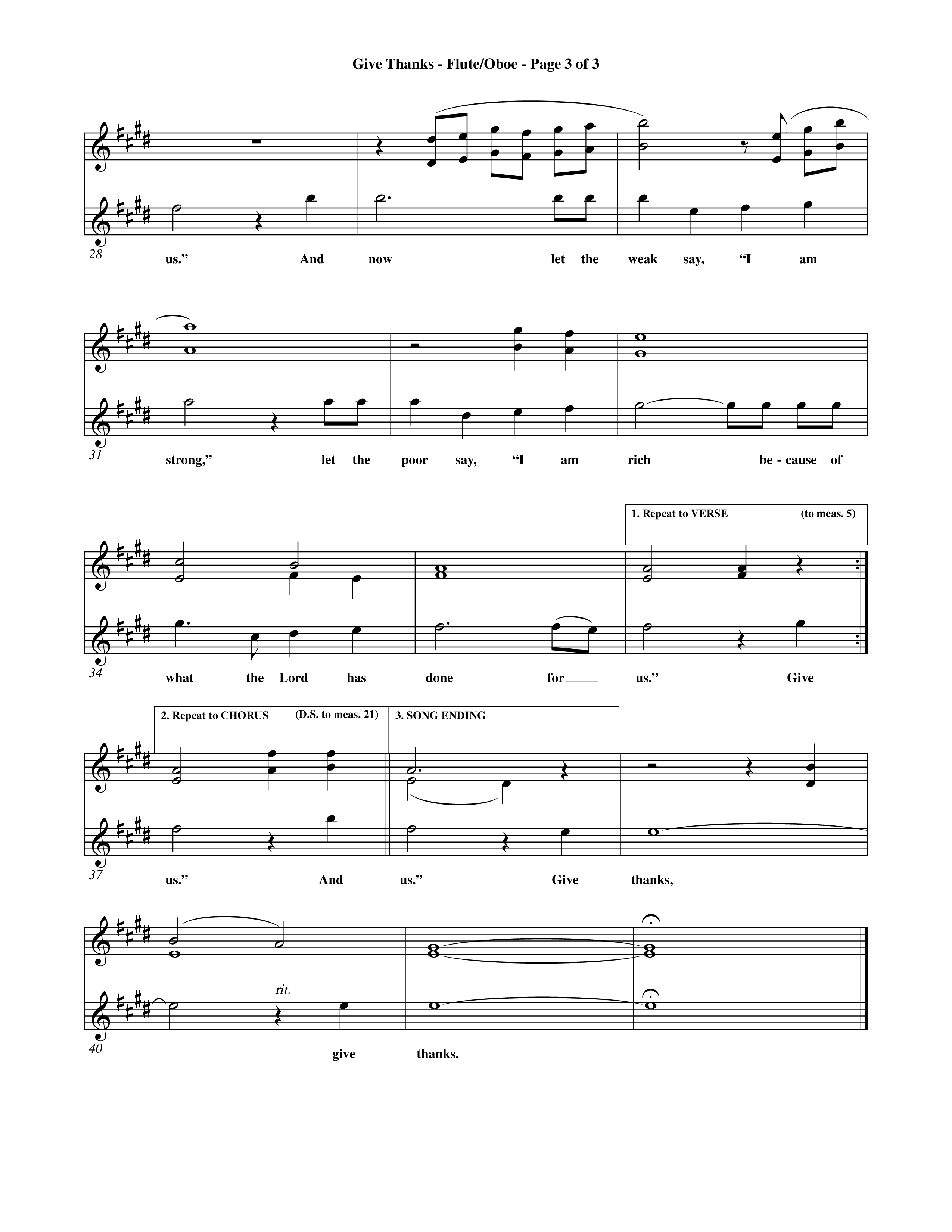Give Thanks (Choral Anthem SATB) Flute/Oboe (Word Music Choral)