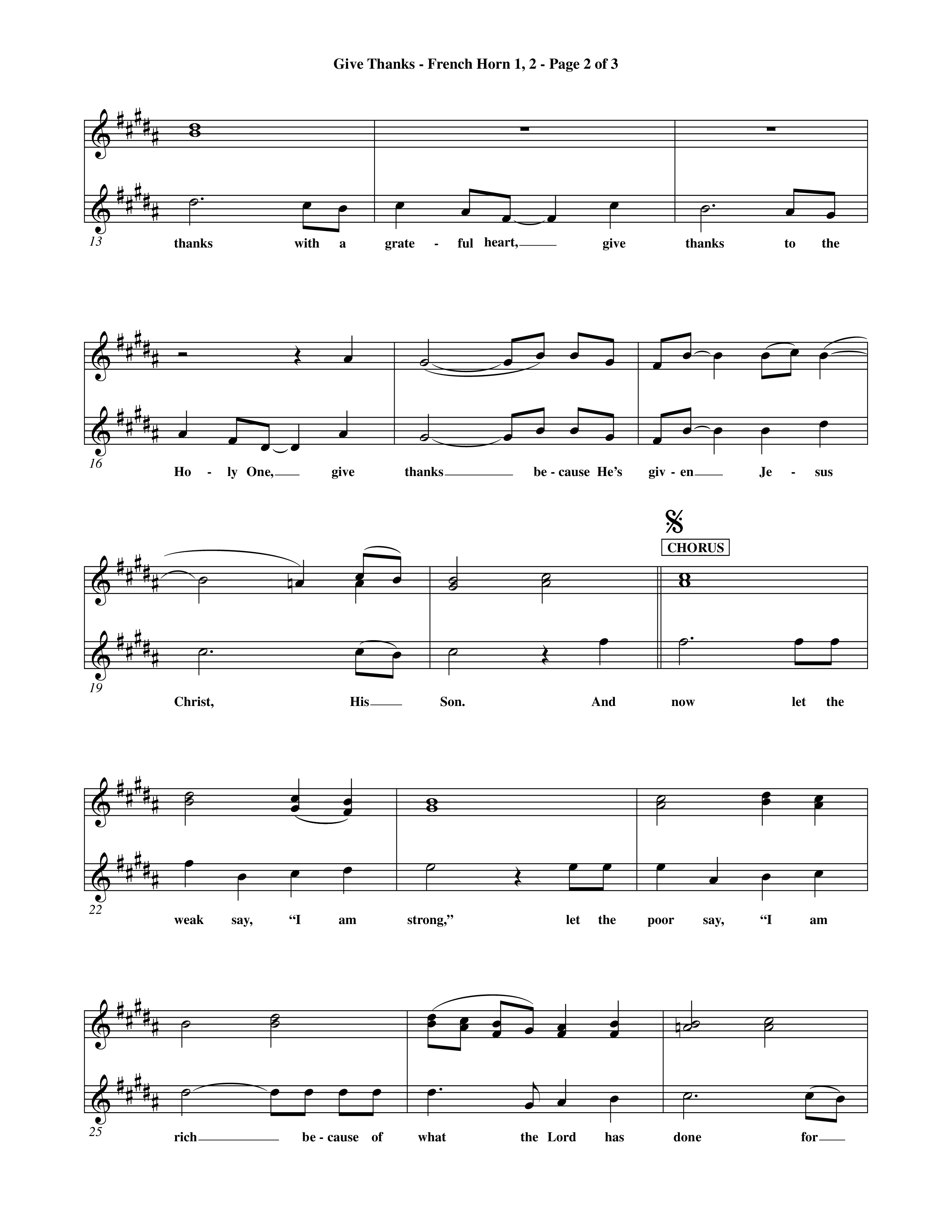 Give Thanks (Choral Anthem SATB) French Horn (Word Music Choral)
