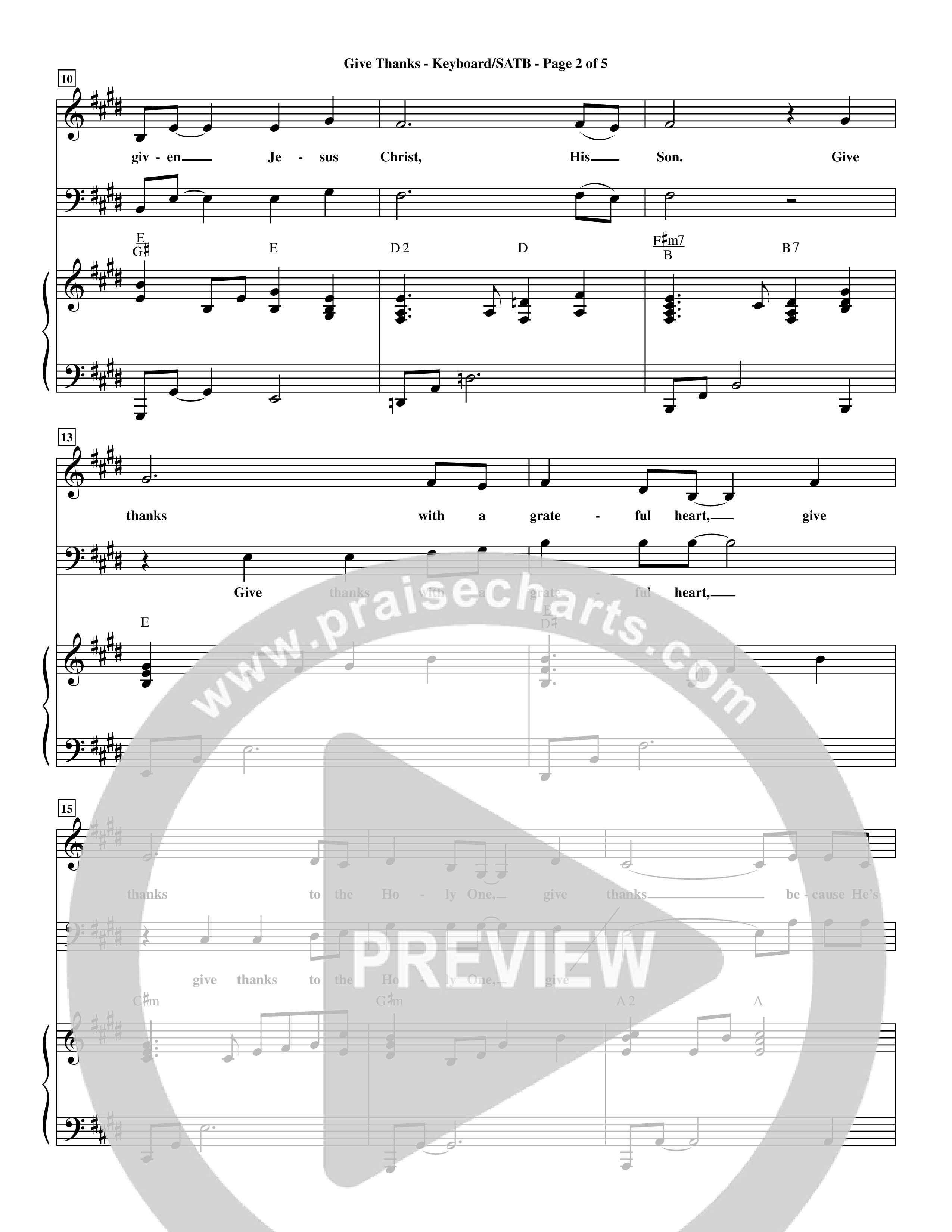 Give Thanks (Choral Anthem SATB) Keyboard/Vocal (SATB) (Word Music Choral)