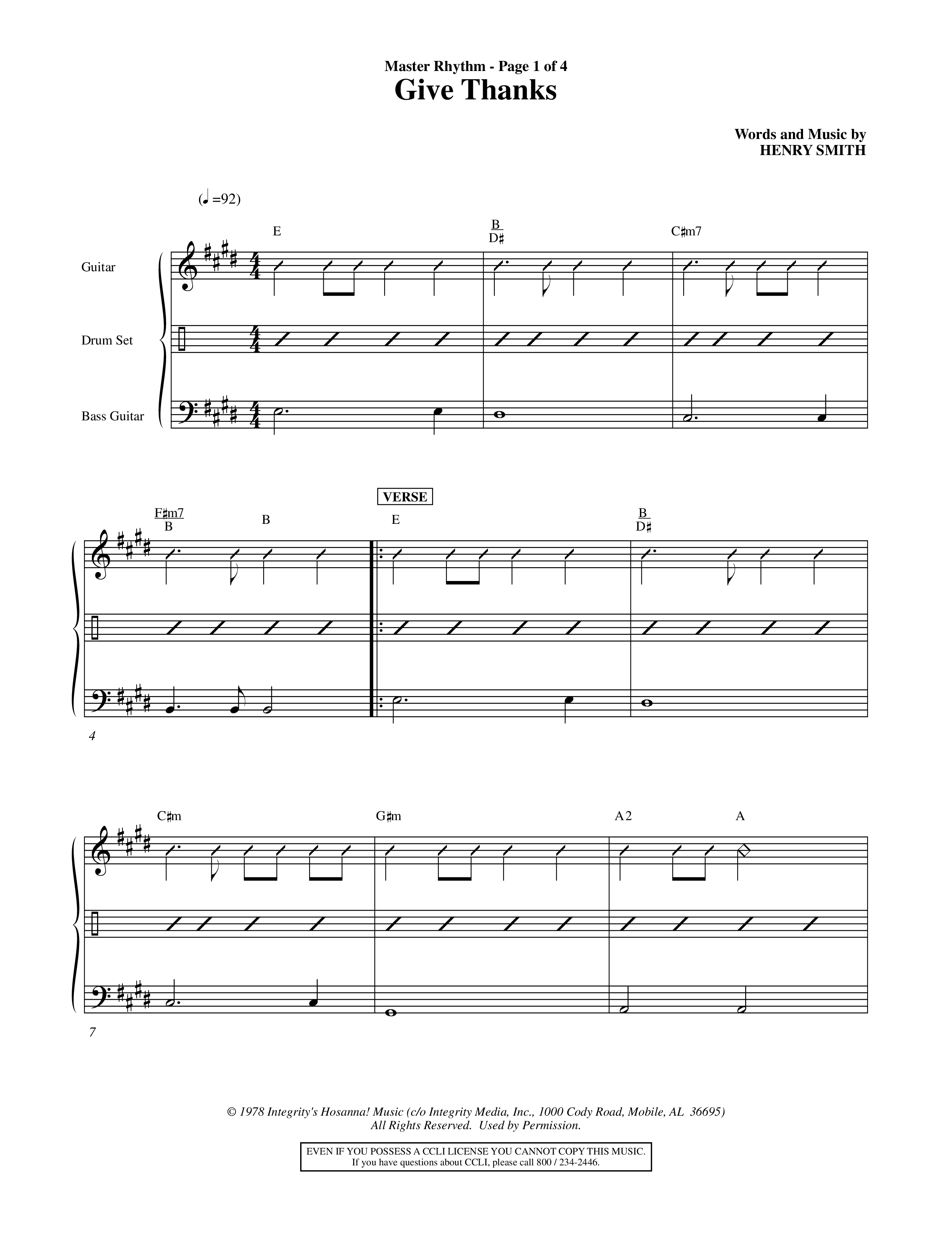 Give Thanks (Choral Anthem SATB) Rhythm Pack (Word Music Choral)