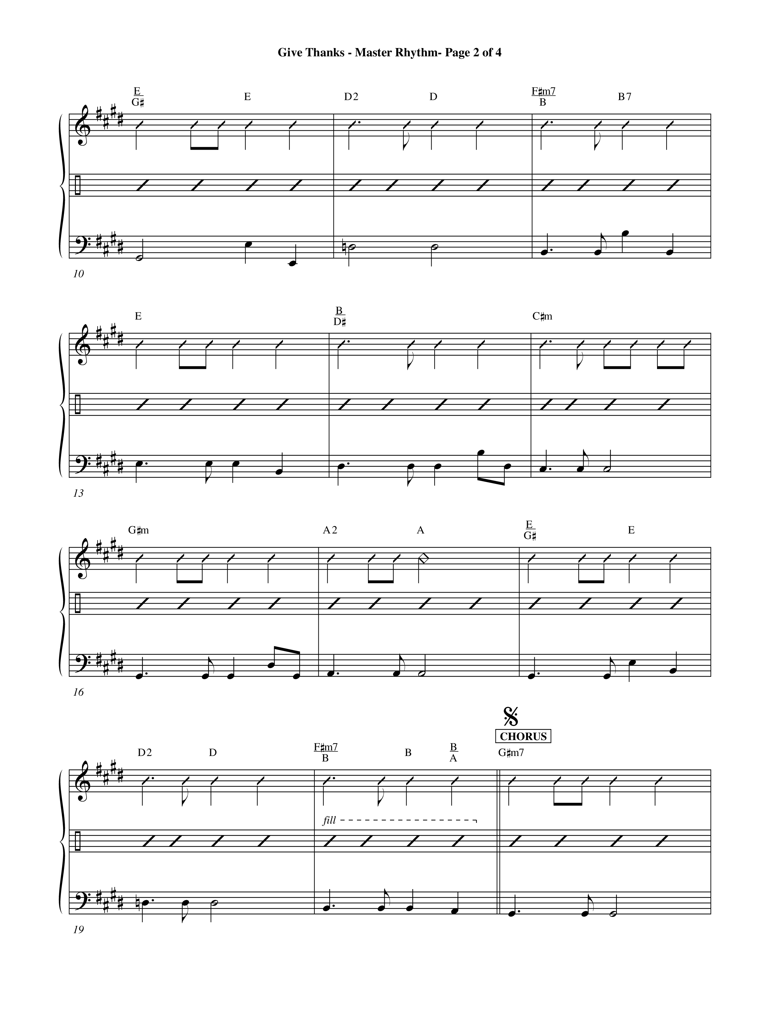 Give Thanks (Choral Anthem SATB) Rhythm Chart (Word Music Choral)