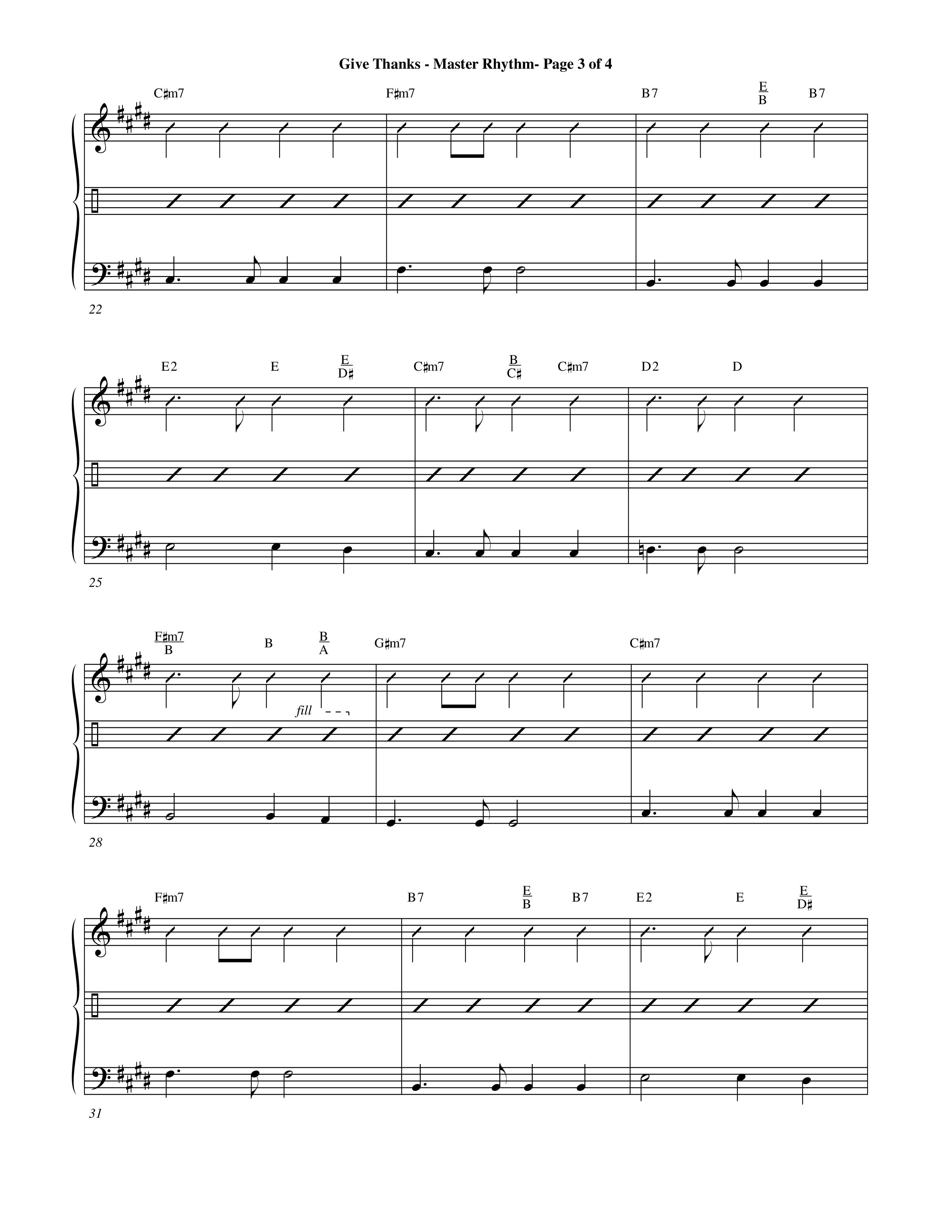 Give Thanks (Choral Anthem SATB) Rhythm Chart (Word Music Choral)