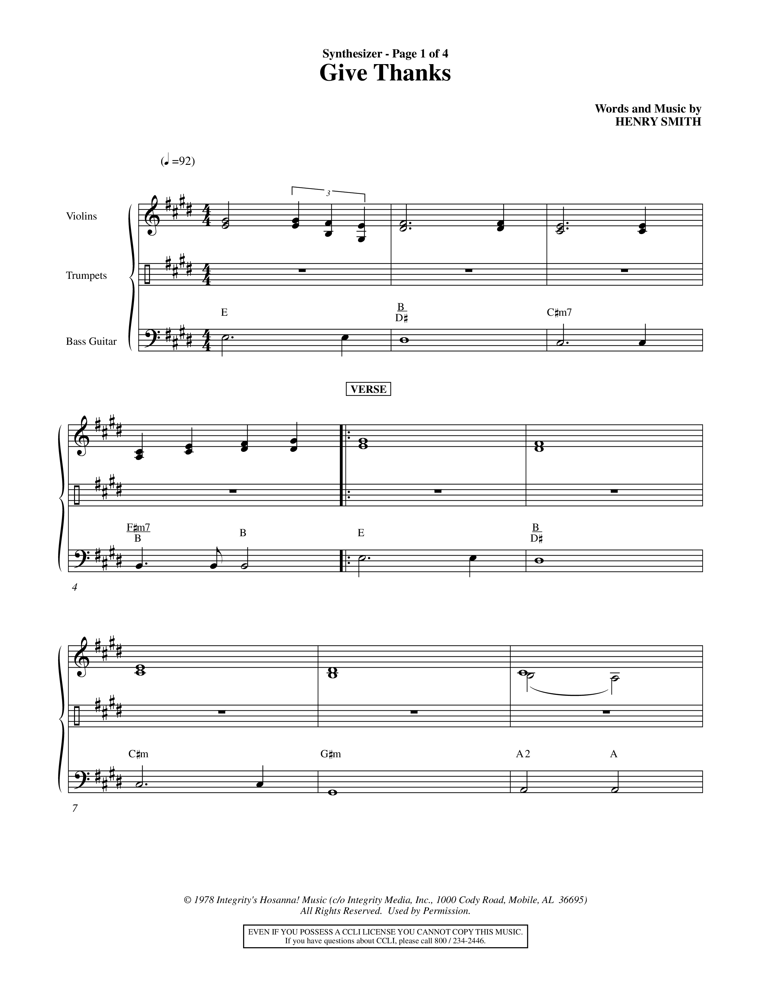 Give Thanks (Choral Anthem SATB) Synth (Word Music Choral)