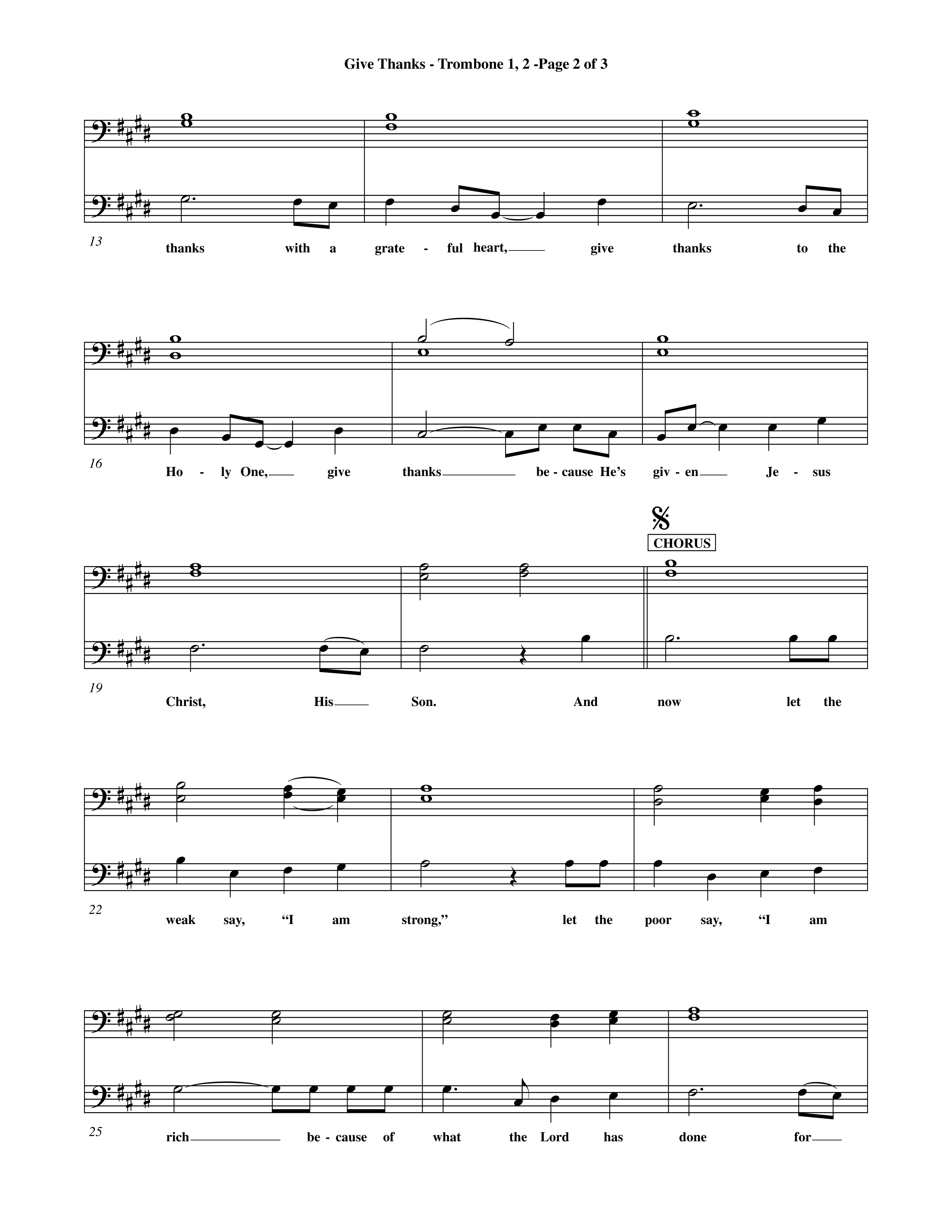 Give Thanks (Choral Anthem SATB) Trombone 1/2 (Word Music Choral)