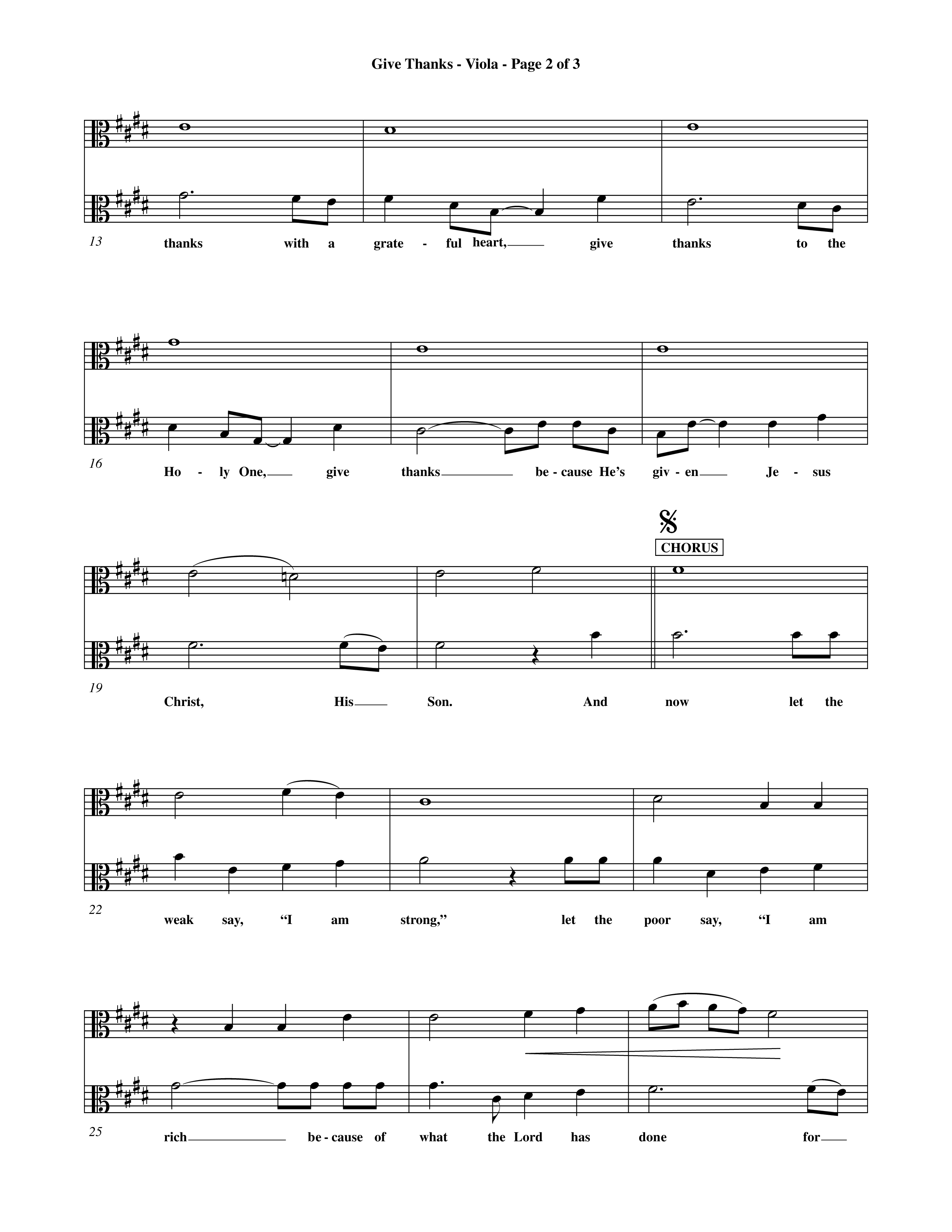 Give Thanks (Choral Anthem SATB) Viola (Word Music Choral)
