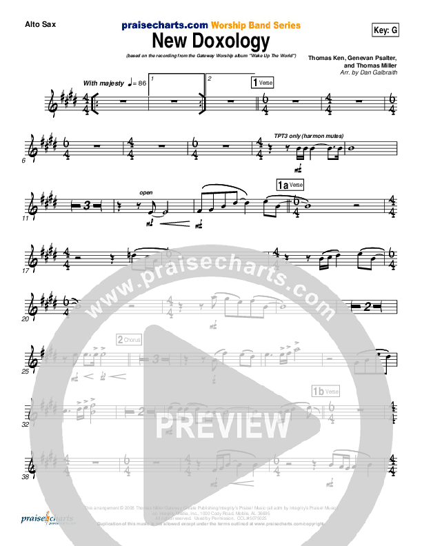 New Doxology Alto Sax (Gateway Worship)
