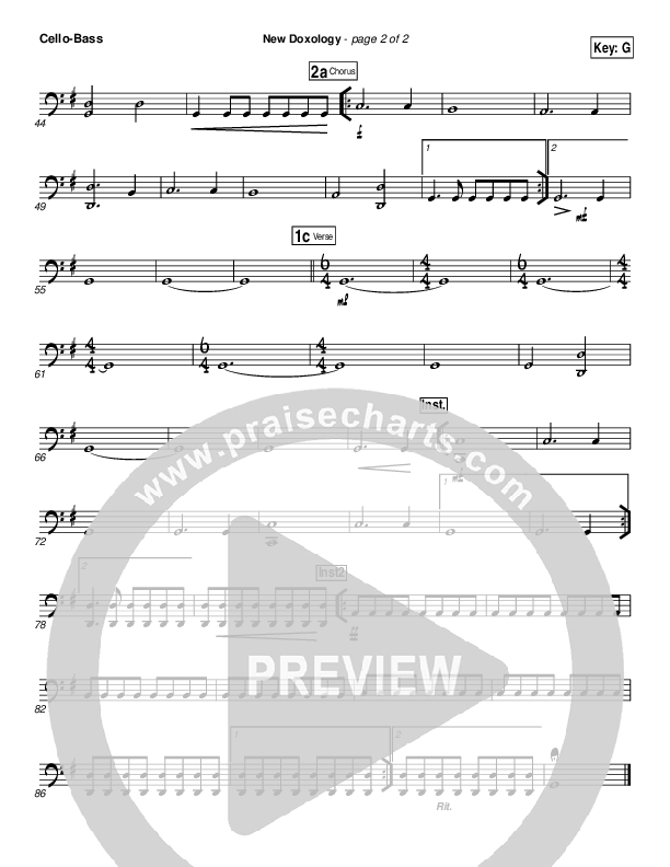 New Doxology Cello/Bass (Gateway Worship)